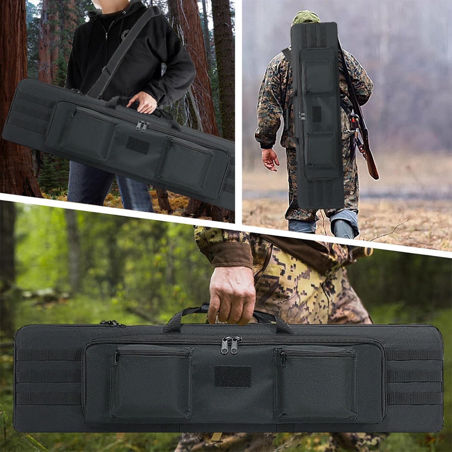 Maletin Arma Larga,Rifle Airsoft Bolsa Táctica Fundas Para Arma,Estuche Para Rifle Táctico Para Armacon,Correa De Hombro Extraíble Bolsa De Transporte,Con Sistema MOLLE Para Caza Disparando 100cm