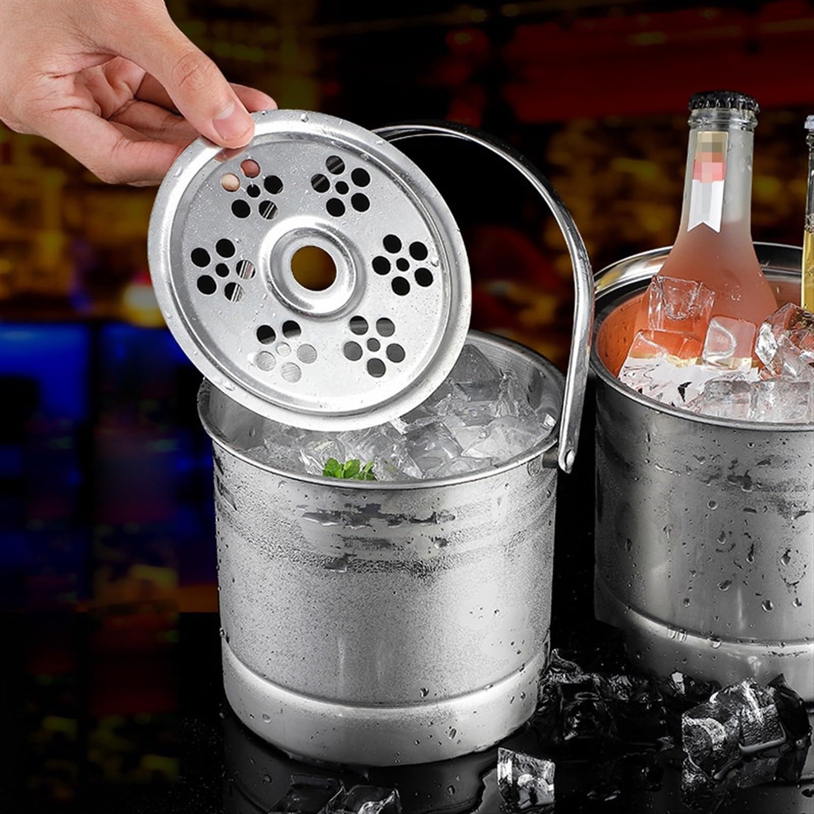 Portabilidad Cubo de Hielo pequeño portátil Engrosado