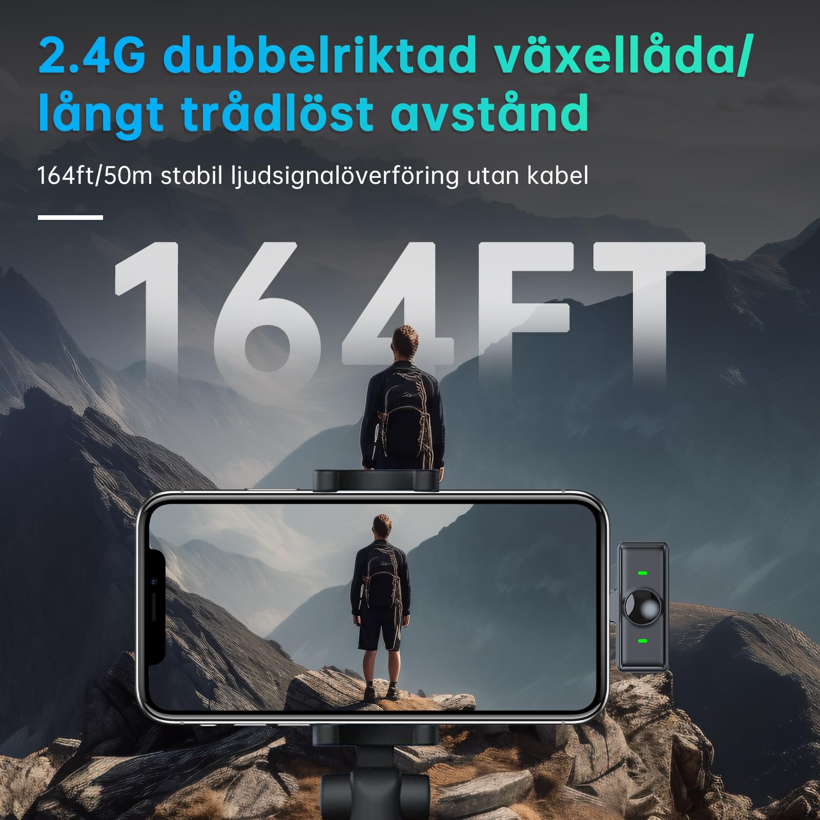 Wireless Lavalier-Mikrofon für iPhone/Android mit Lightning/USB-C-Mini-Revers-Clip-Mikrofon mit Rauschunterdrückung für Videoaufnahmen,Vlog