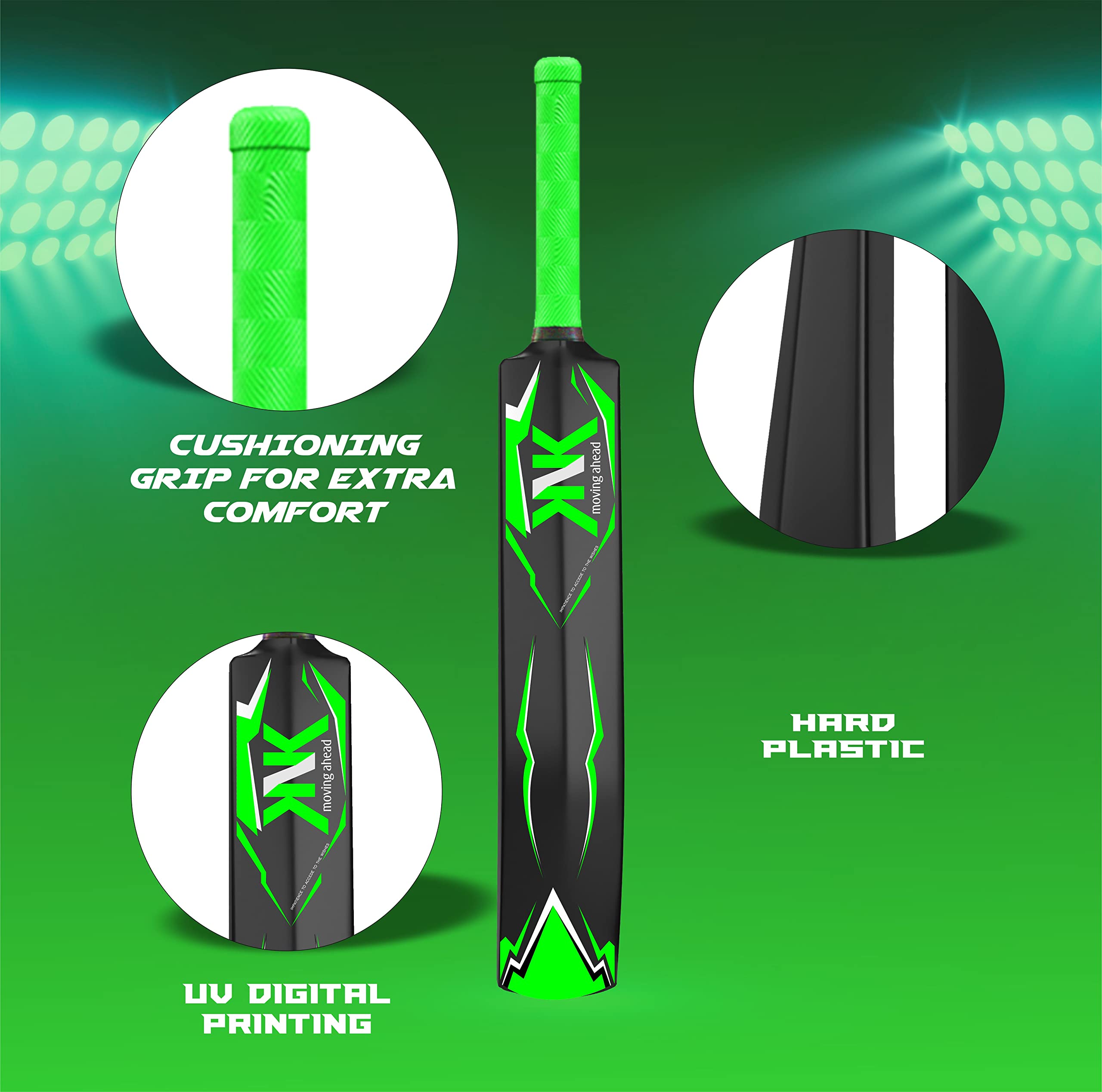 KNK® Thunder Cricket Bat,Excellent Hard Plastic Bat,34" Length Full Size with Short Handle with Ball for All Age Group - Image 4 thumbnail