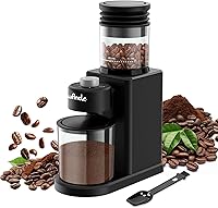 Wancle Conical Burr Coffee Grinder 200W Electric - Compact 25 Grind Settings, Low Noise, Self-Cleaning Blower for Espresso & Drip