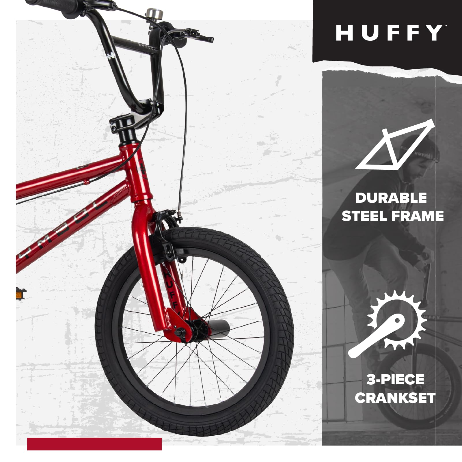 Symbol Freestyle BMX, 40.6 cm o 50.8 cm, Marco de Acero, Freno Delantero extraíble, Llantas de aleación, Clavijas Incluidas, Rojo, Azul y Plateado