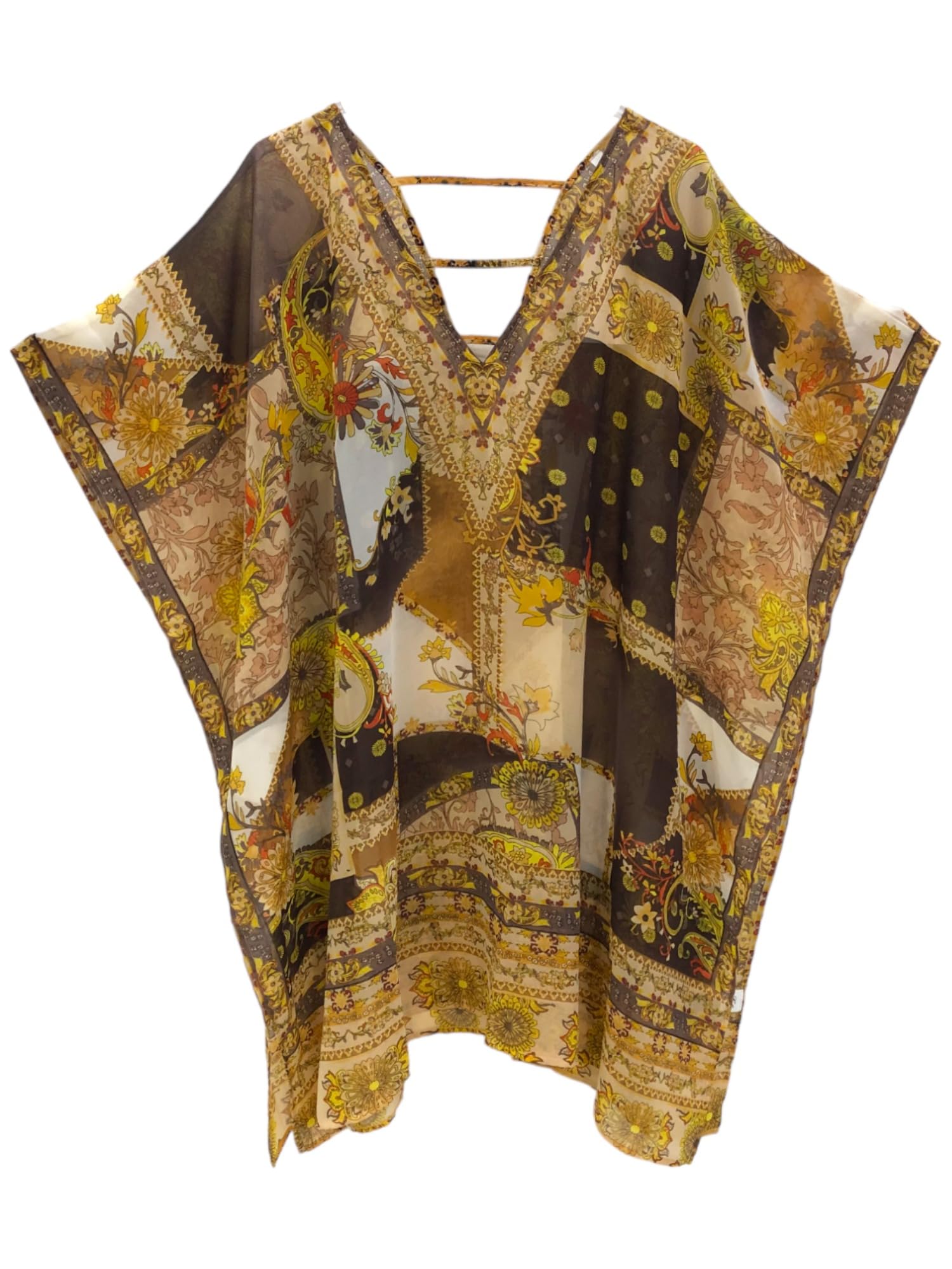 Elu Vestidos de caftán para mujer, vestido afgano Moomoo/Mumu, bohemio, caftán, playa, maxi