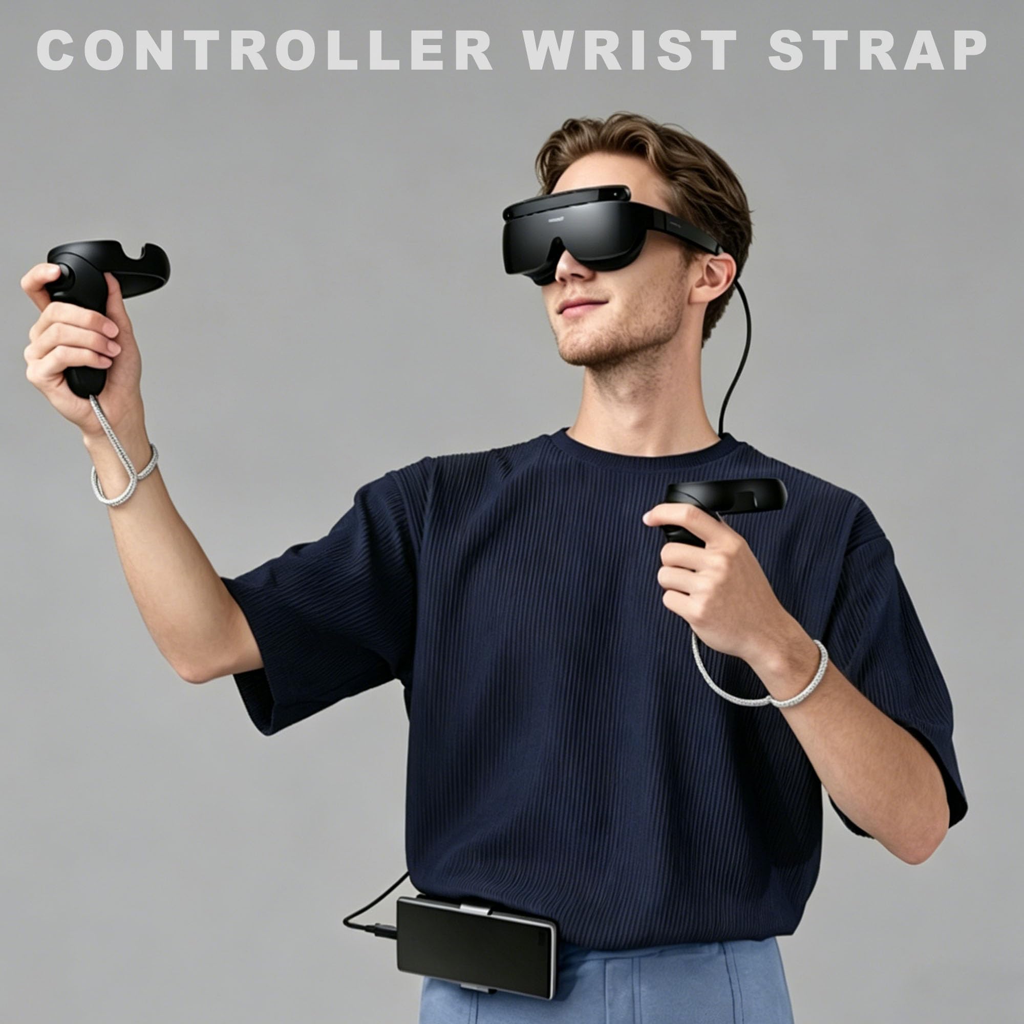 2PCS Adjustable Controller Wrist Straps for Meta Quest 3/3S White Replacement Hand Straps for Quest 3 Controller, Durable Easy Installation — view 6