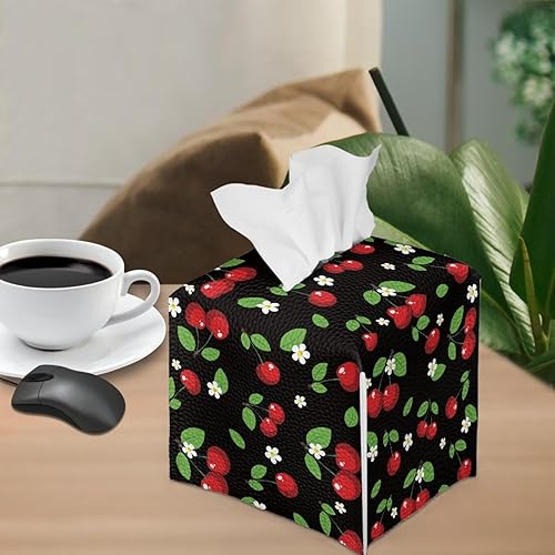 Miniatura 8 de Funda para caja de pañuelos de pavo con cinturón inferior, organizador de pañuelos cuadrado de cuero, dispensador de pañuelos decorativo de Acción