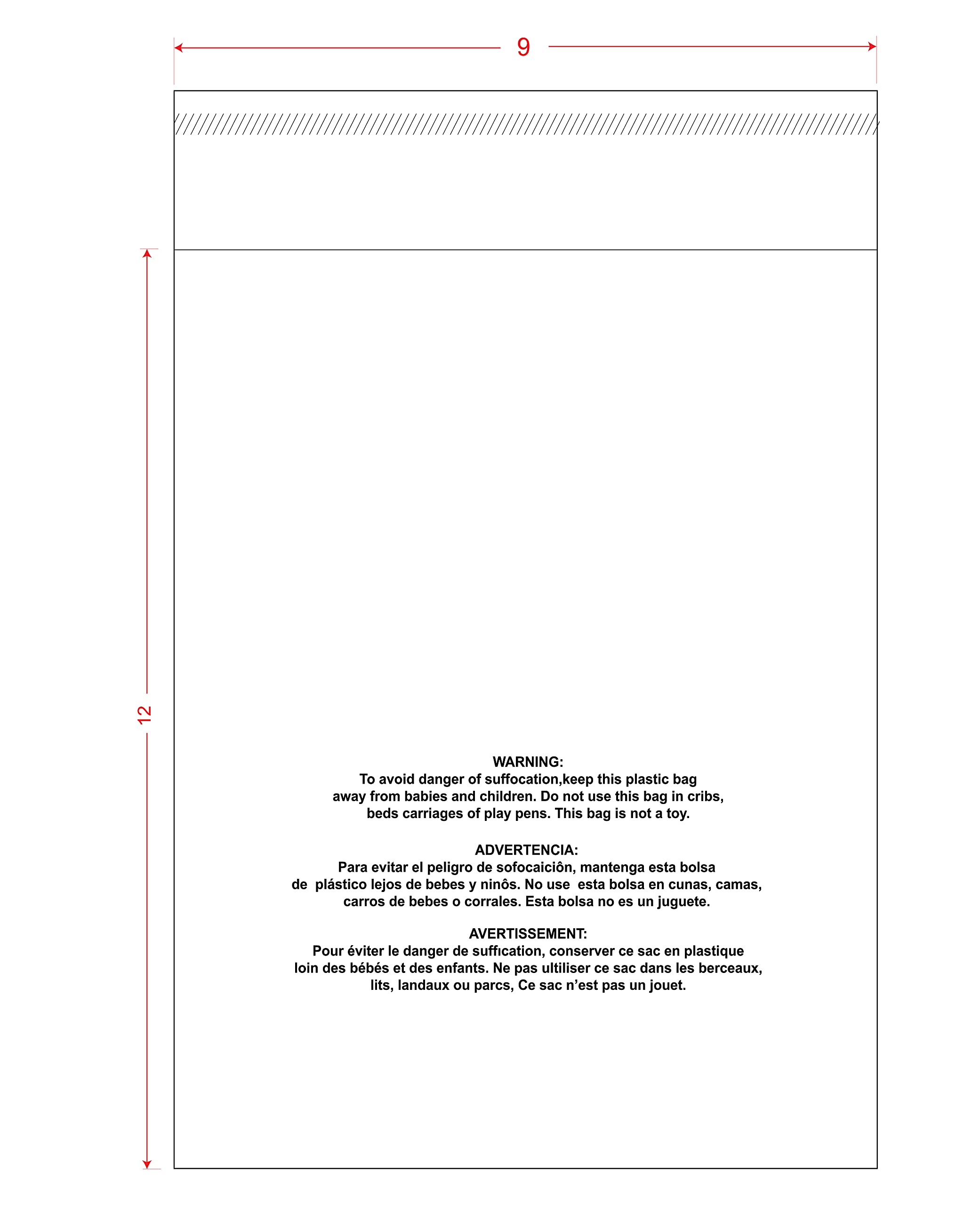 PapaPacks - 9"x12" (400 count) Self Seal Clear Poly bags with Suffocation Warning. Resealable