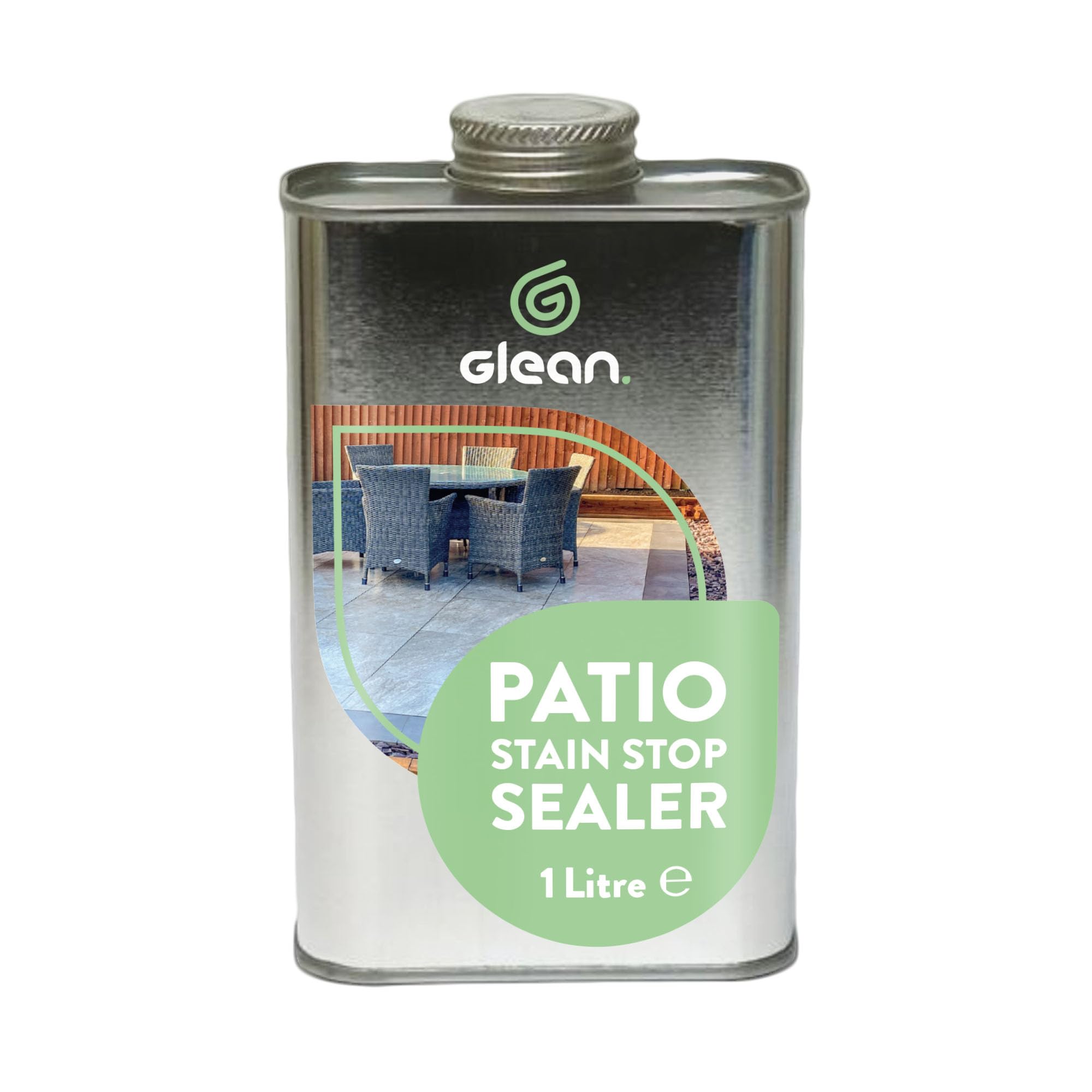 Glean Stone Patio Stain Stop Sealer | Solvent Based Impregnating Sealer | Natural Patios & Flooring | Protects Against Oil, Grease, Dirt, Limescale, Water Staining | Matt Finish | 1 Litre