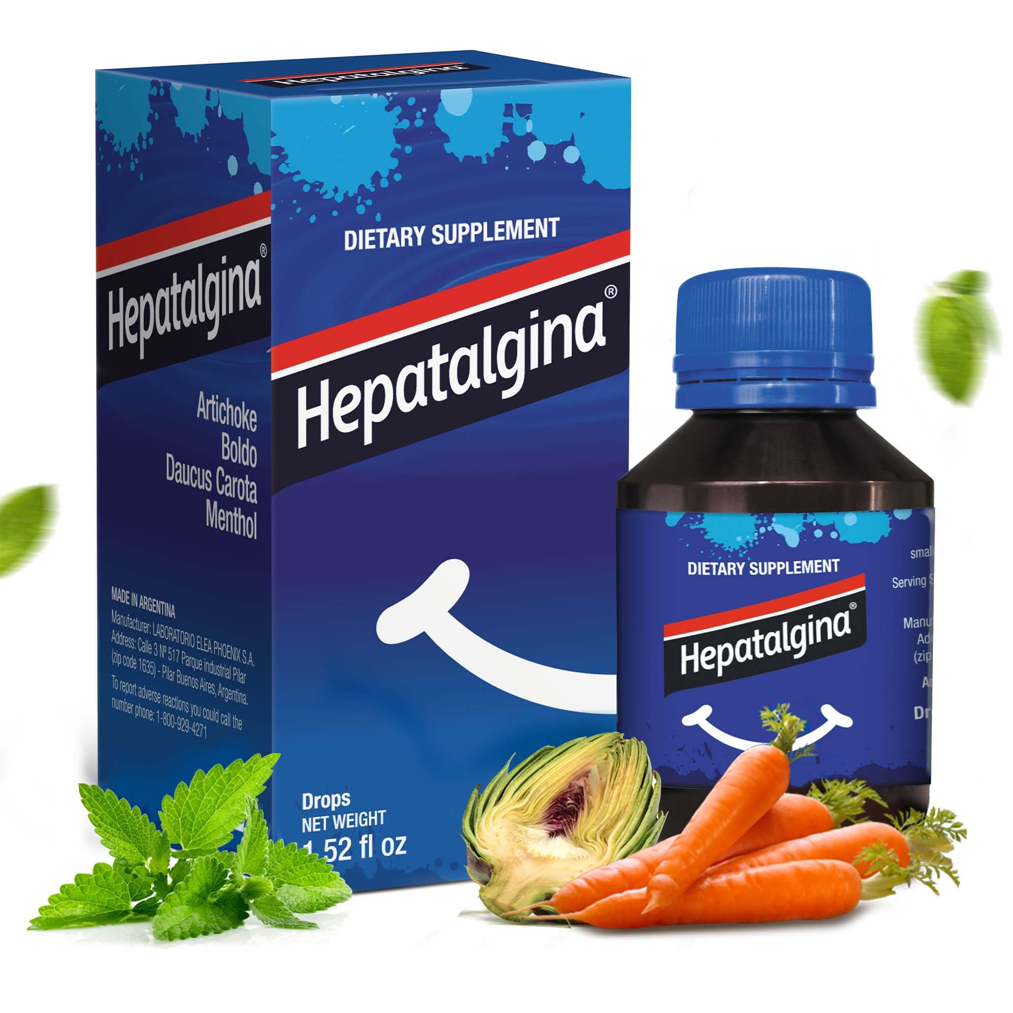 Liver Support Digestive Protector - Liquid Herbal Supplement with Artichoke Extract for Liver Cleanse Detox & Repair - Liver Detox Cleanse Drops with Mint, Boldo & Carrot - 45 ml