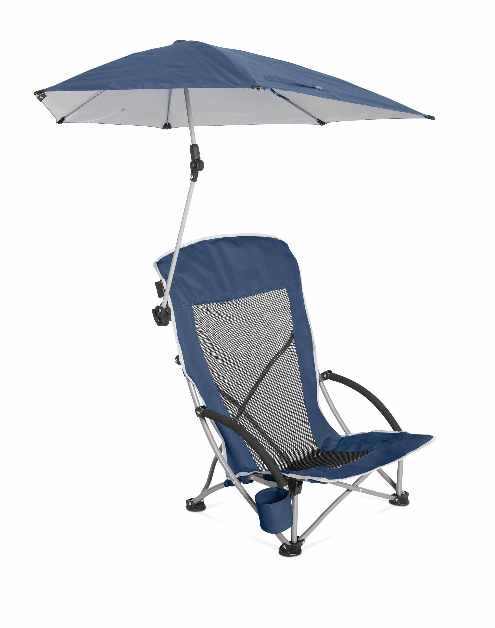 Sport-Brella Sedia Da Spiaggia, Ombrello Regolabile e Girevole, Protezione Sole e Maltempo UPF 50+, Ideale Per Spiaggia e Sport, 96cm x 99cm, Blu