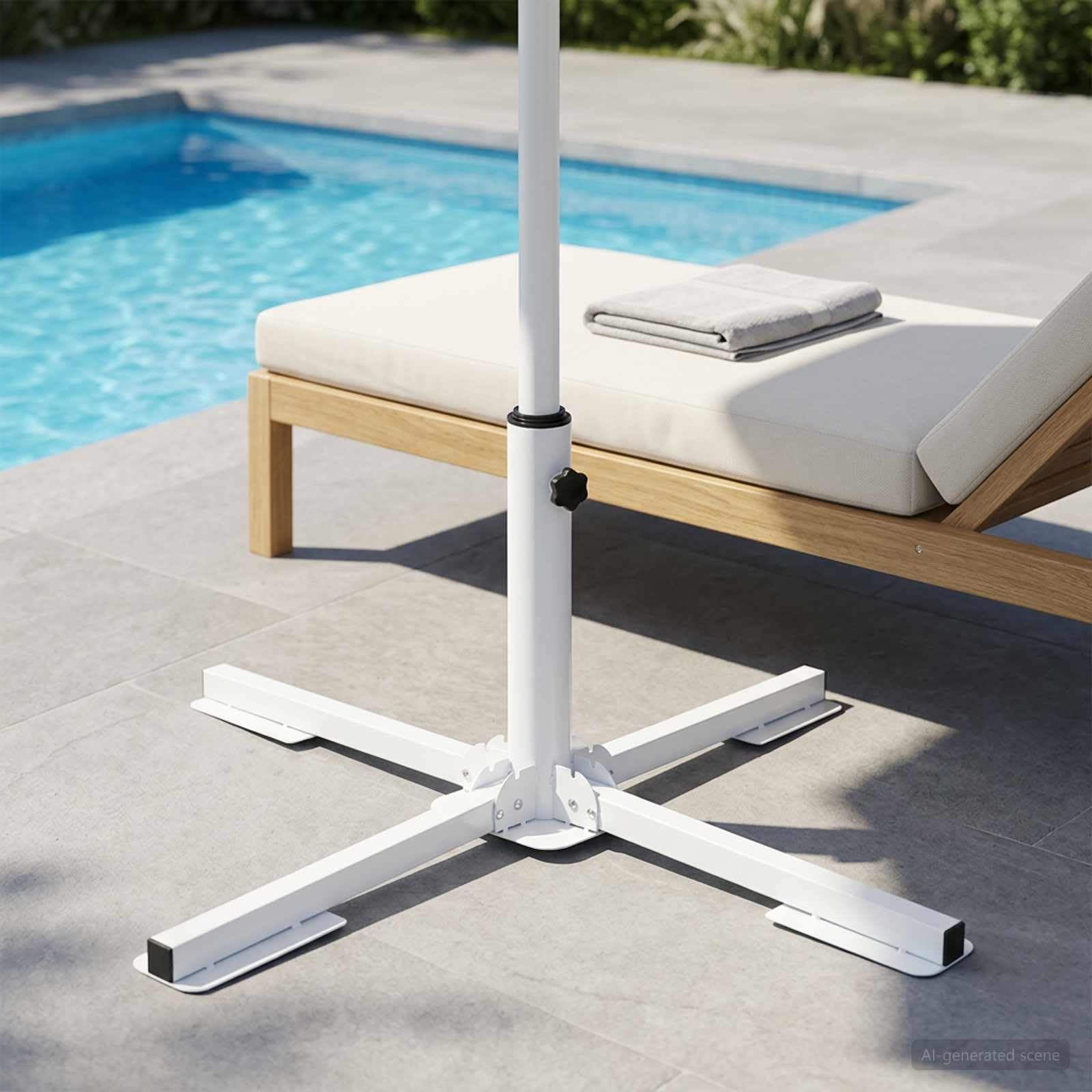 Supporto Ombrellone Bianco Acciaio Giardino