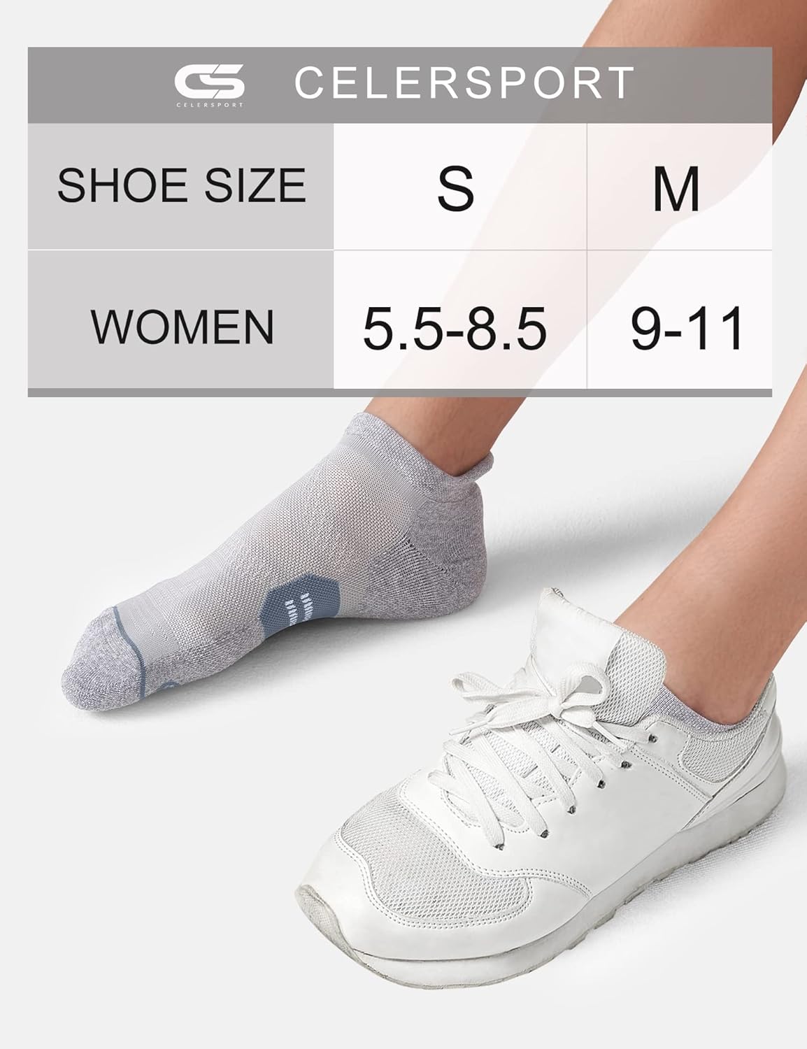CS CELERSPORT 6 Pack Women's Ankle Running Socks Cushioned Low Cut Tab Athletic Socks - Image 4