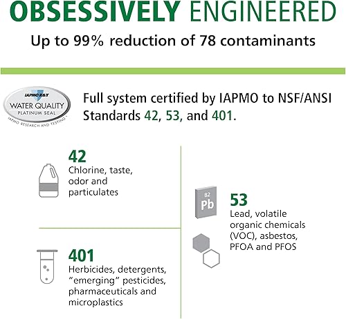 Miniatura 6 de AO Smith Filtro de agua para grifo de fregadero - Sistema avanzado de filtro de agua de conexión directa debajo del fregadero - La filtración