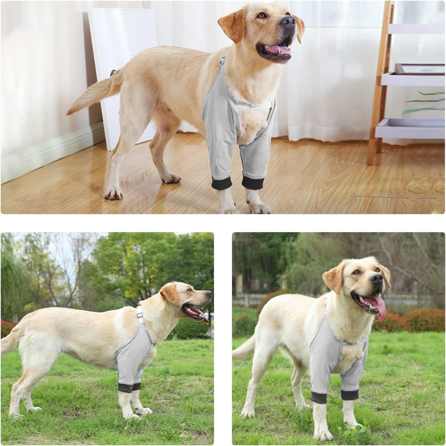 Dog Surgery Recovery Sleeve for Front Legs, Pet Prevent Licking Wound Elbow Brace Protector, Dog Recovery Suit Cone Collar Alternative for Sprain ACL CCL Arthritis