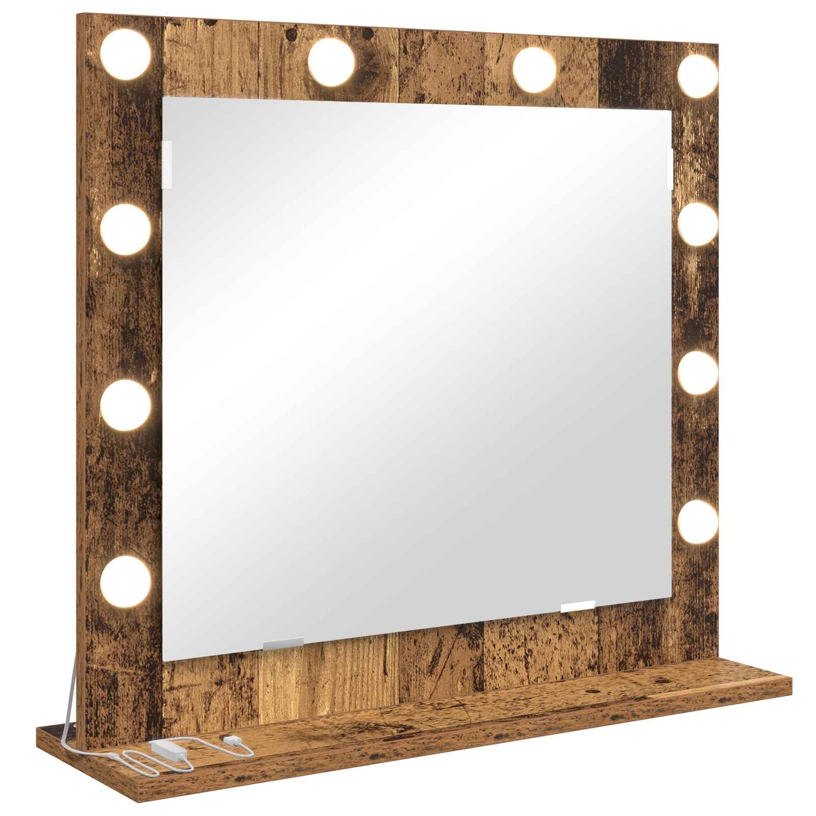 Vidaxl Vanity Mirror Rectangular With Mirror Old Wood 60 X 55 X 18 Cm