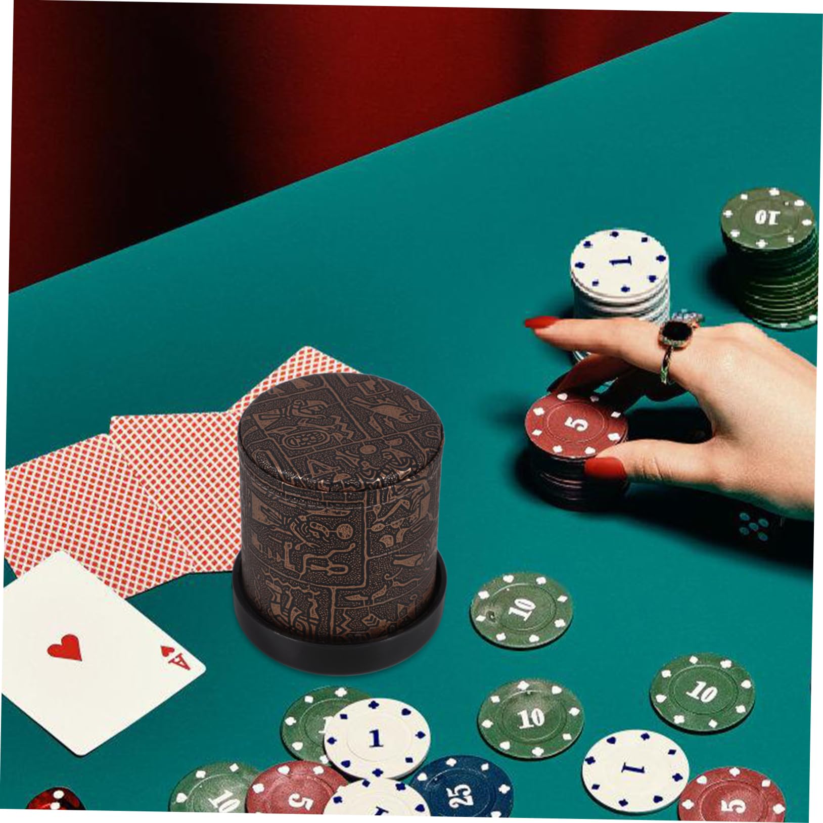 ibasenice 4ensembles Gobelet à Dés Silencieux PU avec Dés Et Base Accessoire De Jeu Pratique Et Compact pour Soirées Et Famille