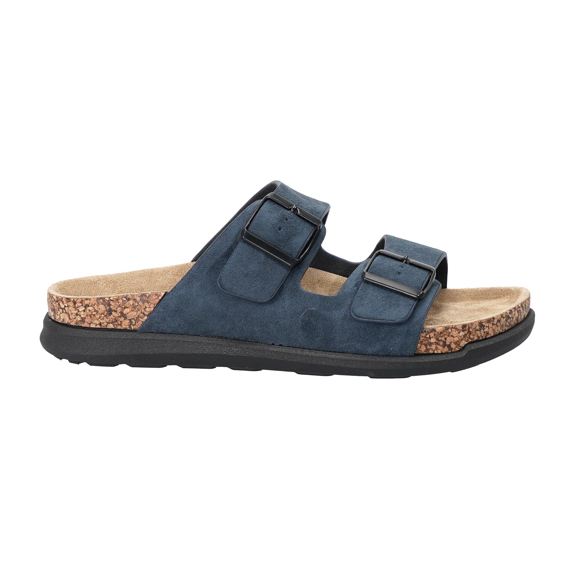 JOMIX Sandalias Hombre Verano Moda Chanclas de Dos Tiras Ajustables con Hebilla Suela de Corcho Sintético Zapatillas de Playa Piscina Casa Casual