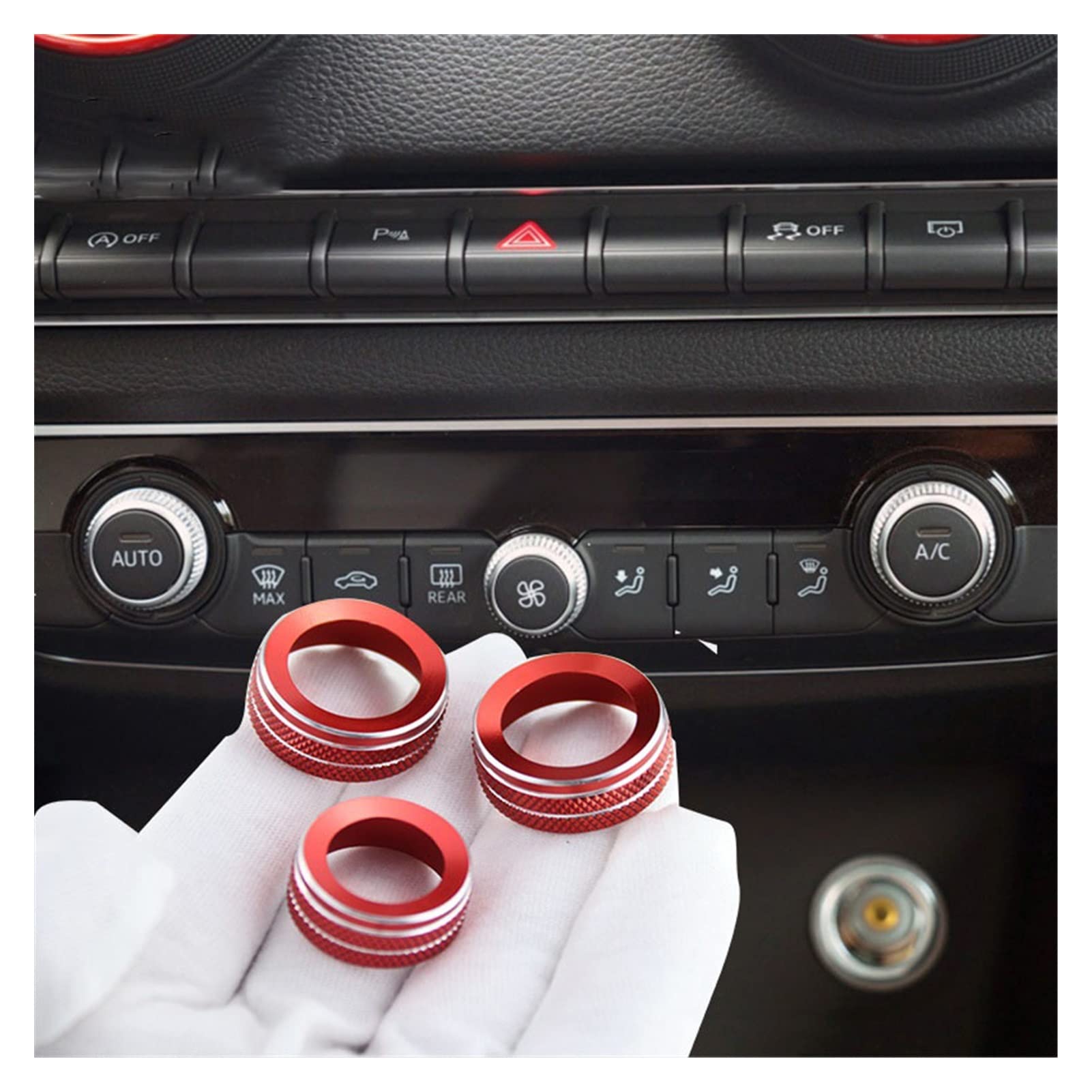Qingqing Store Dopasowanie stylizacji samochodów dla Audi A3 V8 S3. Akcesoria samochodowe wnętrze AC. Podgrzewacz Klimatyzacja Pokrętła Panel Przełącznik Gałki Przyciski Pokrycia Naklejki