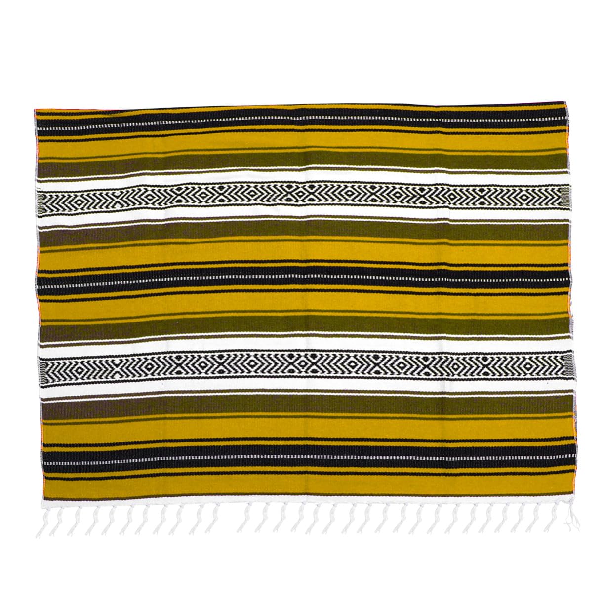 Coperta Messicana Intrecciata per Yoga e Divano in Poliestere e Cotone, Spessa e Vibrante, per Soggiorno e Ufficio, Coperta Multifunzionale Color Giallo