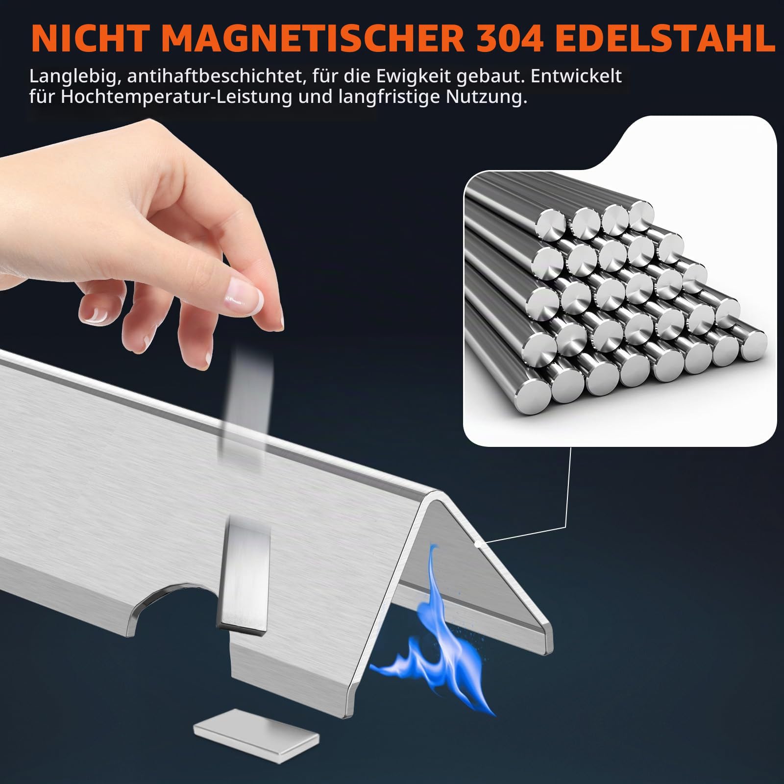 QuliMetal SUS304 Flavorizer Bars for Weber Genesis II/LX 300 Series, Genesis II E-310, II E-330, II E-335, II S-335, II LX S/E-340 (2017 and Newer) Gas Grills, Heat Plates Replacements for 66032/66795
