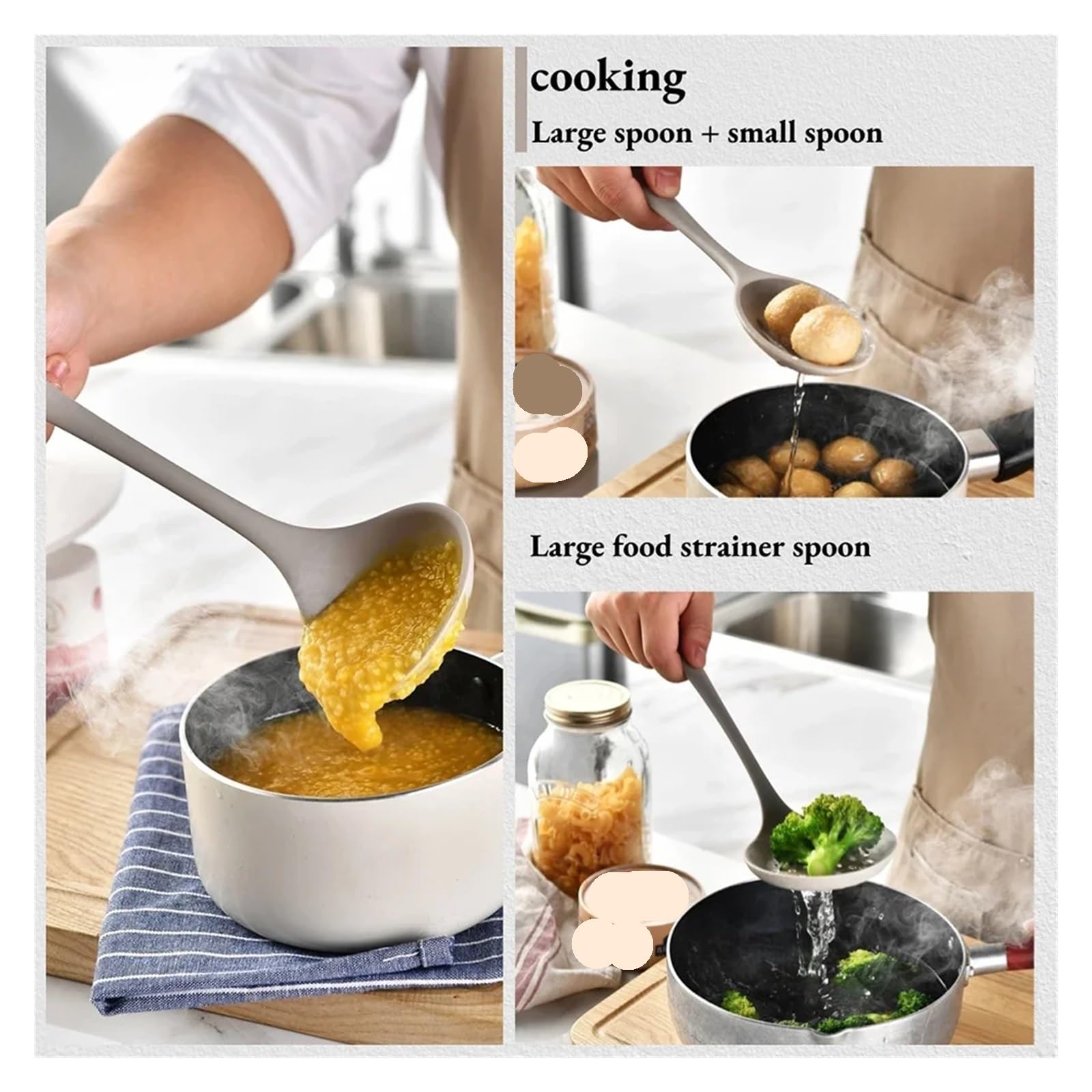 12 utensili da cucina in silicone, spatola, cucchiaio zuppa, pratico set di Per Cucinare(Green)
