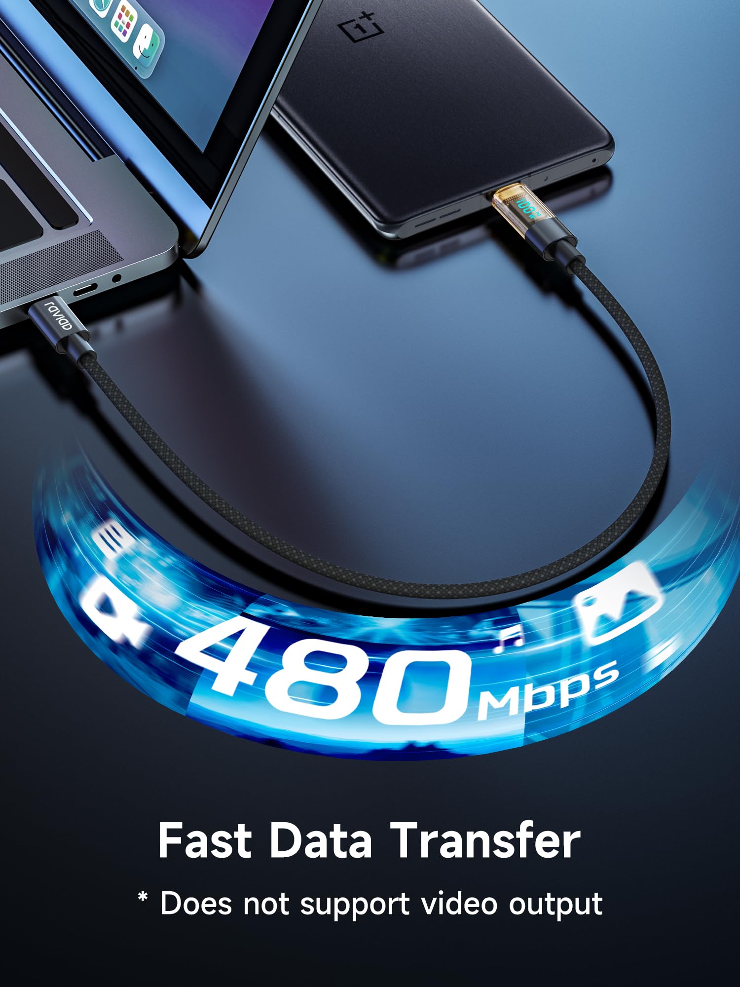 RAVIAD Cavo USB C USB C 100W Corto 15CM Cavo USB Type-C PD 5A Ricarica Rapida Cavo Tipo C con E-Mark Chip per iPhone 16/15 Pro Max, Samsung Galaxy S24/S23/S22, MacBook Air, Pad Pro, Google Pixel