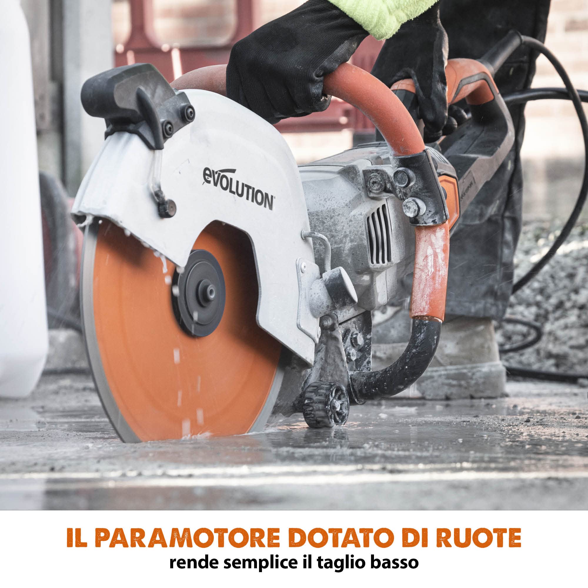 Evolution R300DCT+ 300 mm Sega da cemento - Motore da 2.400 W, non a benzina, capacità di taglio 115 mm, lama diamantata premium inclusa, troncatrice, troncatrice per ferro