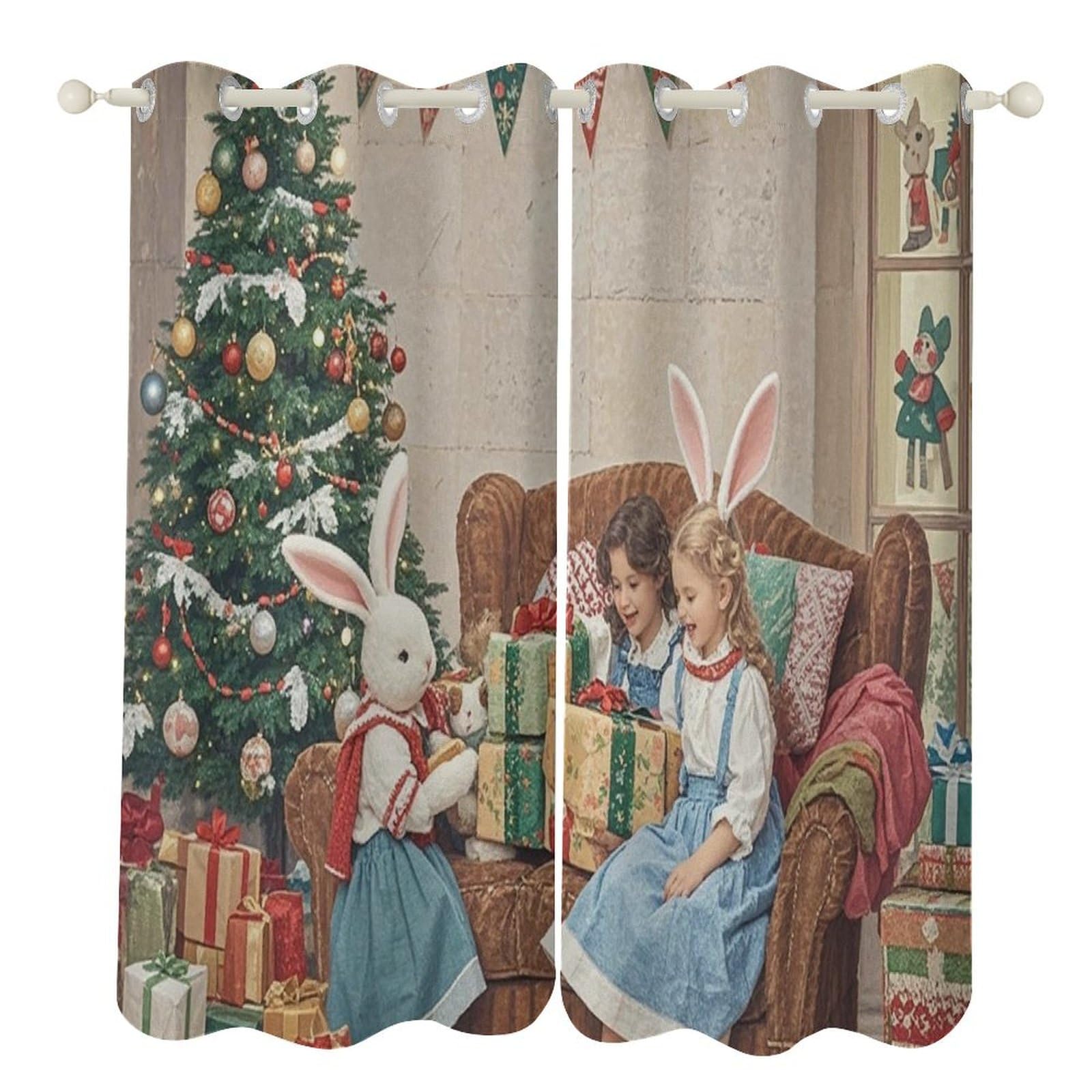 Rideaux décoratifs lapin pour chambre bébé créez une ambiance cosy et tamisée 132x182cm
