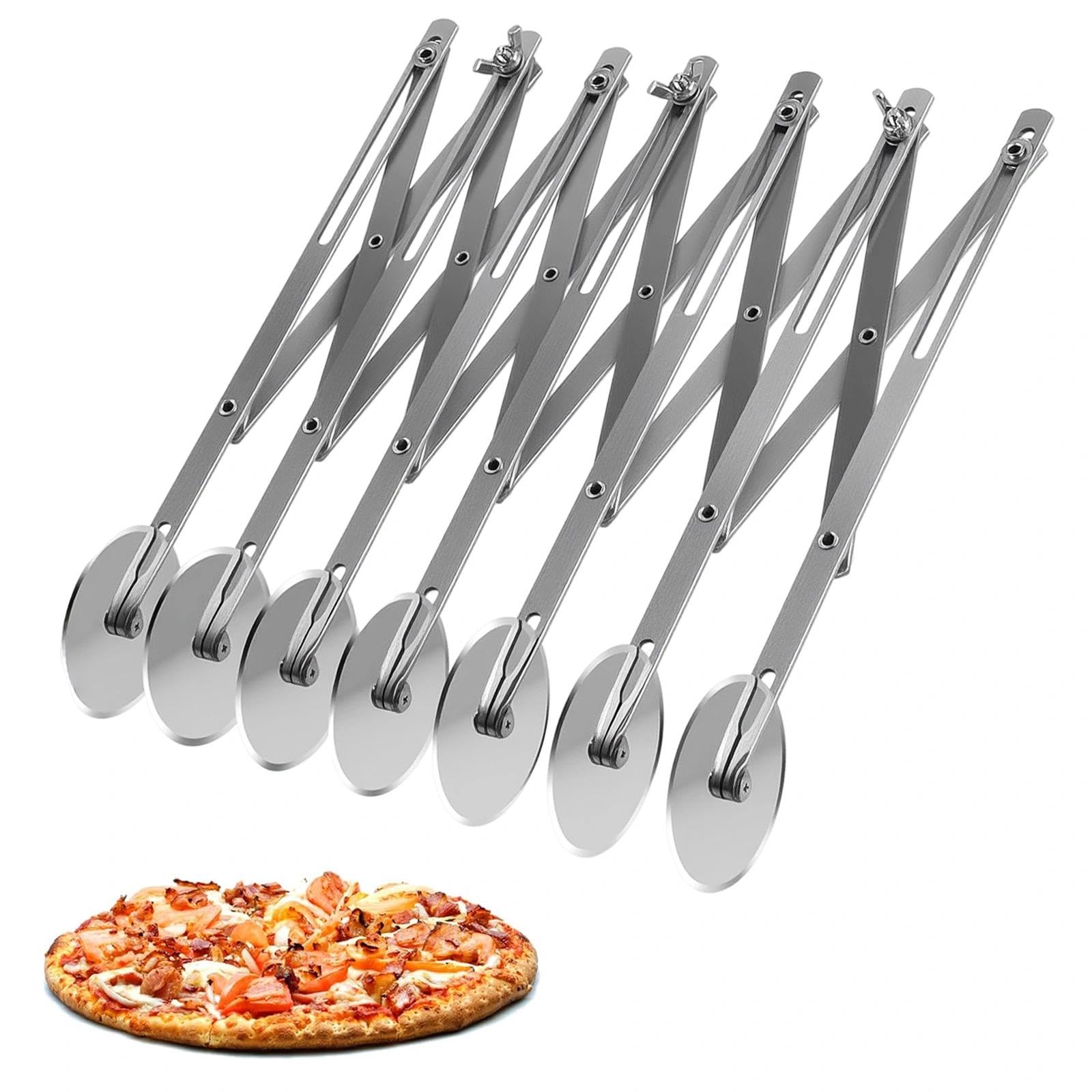 7 Wheel Cake Cutter, 7 Wheels Dough Cutter-Stainless Steel, Adjustable and Dishwasher Safe Pizza Cutter | Ideal for Baking, Pastry, Bread, Biscuits and Brownies.