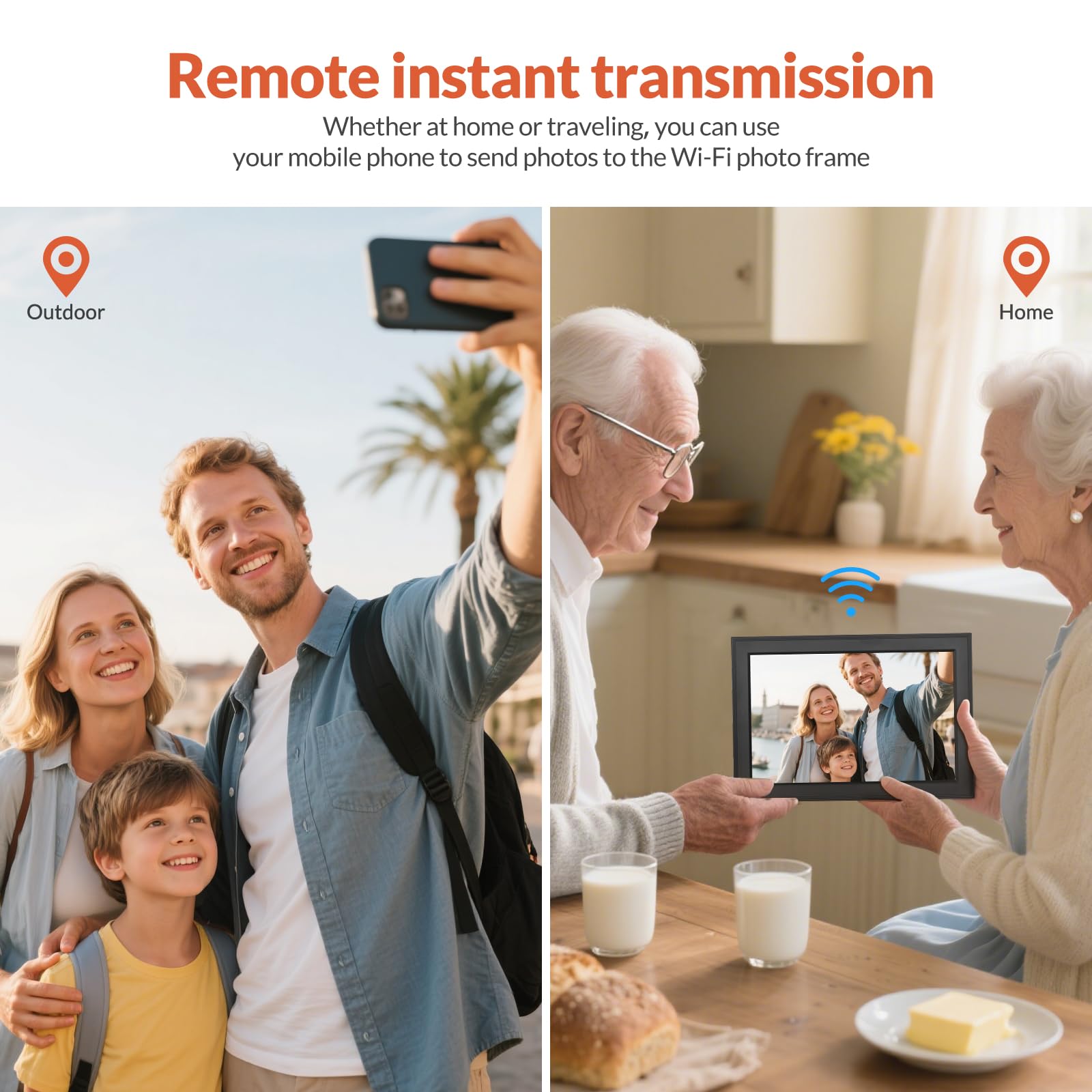 Bestrip Digitaler Bilderrahmen FRAMEO WLAN 32GB 10,1 Zoll 1280x800 IPS LCD-Touchscreen Smart Cloud-Fotorahmen