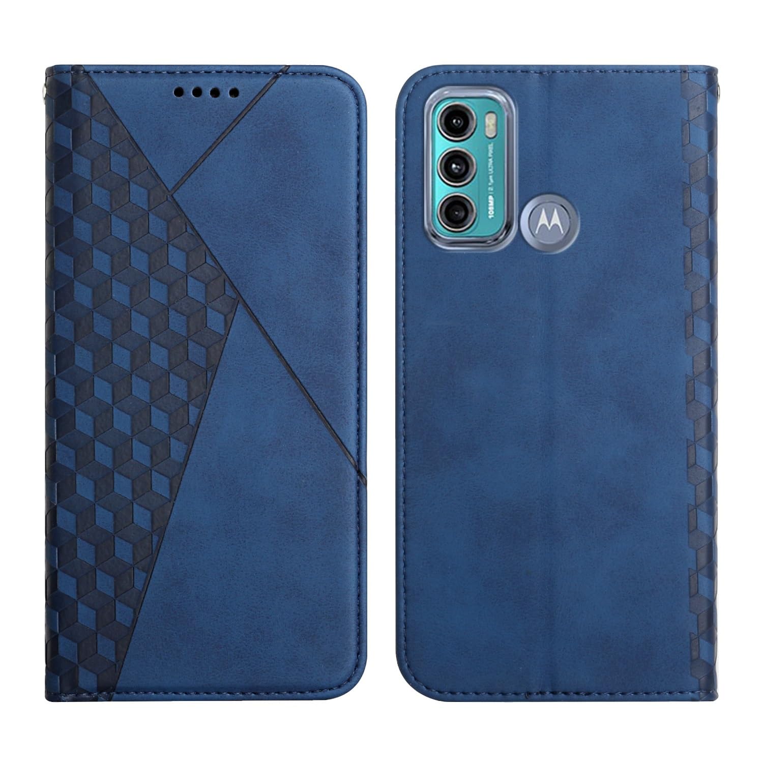 BRAND SET Cubierta Protectora Para Motorola Moto G60/G40 Fusion Funda Libro Cuero PU Flip Folio Carcasa Magnético Estilo Retro Con Ranuras Tarjetas Visita Y Función Soporte(Negro