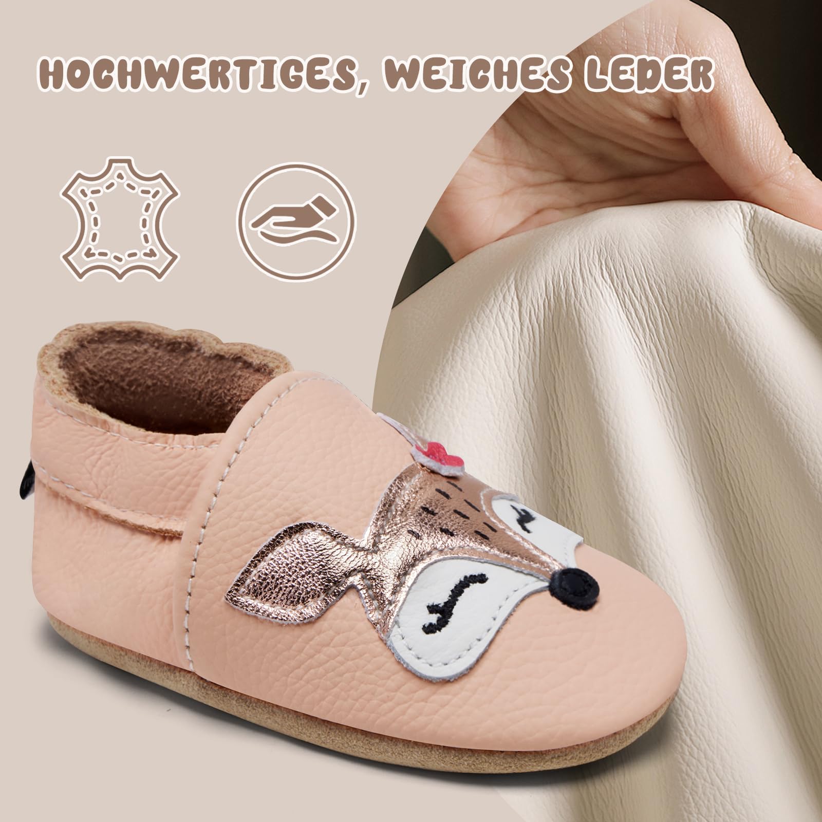 IceUnicorn Primeros Zapatos para Niños Zapatos de Cuero Suave para Bebés Zapatillas de Estar por casa para Niños