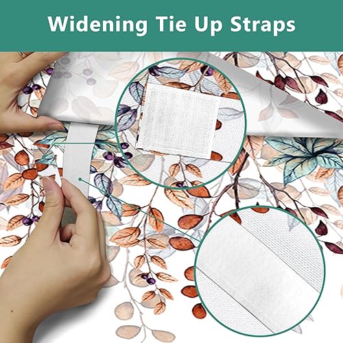 Miniatura 3 de Cortinas de puerta de otoño para ventanas de puerta, hojas de eucalipto de calabaza de Acción de Gracias, cortinas de ventana para puerta de vidrio