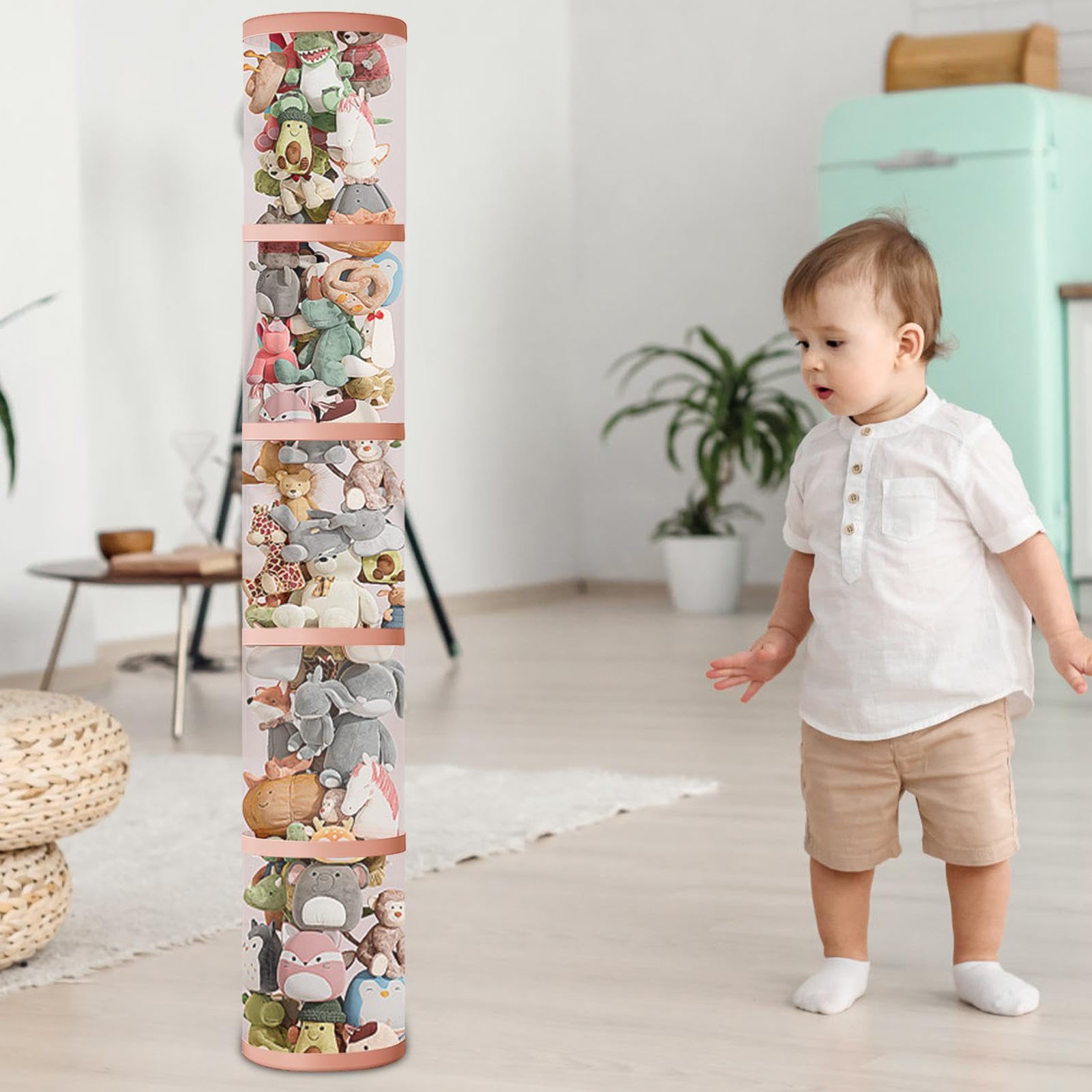 Plush Toy Storage Tube - Vertical Toy Storage Tube - Stuffed Animal Storage Tube - Large Toy Storage Display Tube for Long-Term Use