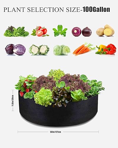 Miniatura 7 de Bolsa de cultivo de 30 galones para plantas, cama grande de tela pesada negra, maceta de tela duradera para papas, zanahorias, cebollas, jardinería