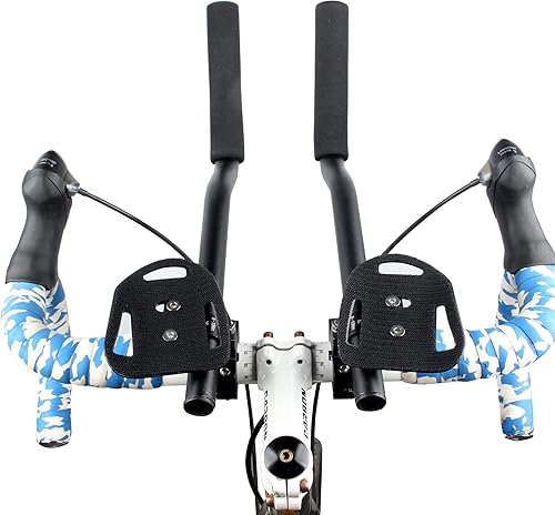 Miniatura 6 de Bike Aero Bars Barra de reposabrazos de aleación de aluminio para bicicleta de carretera Carreras de bicicletas TT Manillar Clip en Relajación