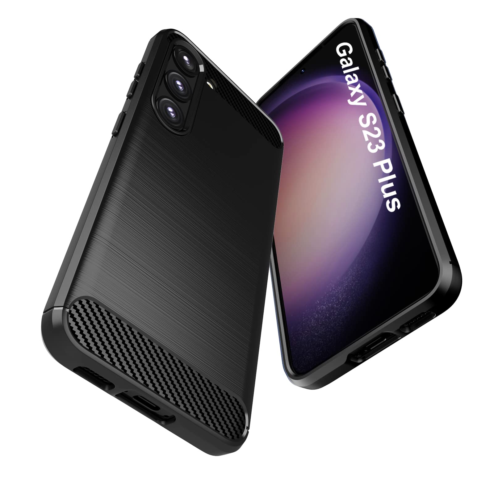 for Galaxy S23 Plus Case - Slim Fit Samsung S23 Plus Cover Case,Flexible Shockproof TPU Protection Rubber Phone Cover with Slim Design for Samsung Galaxy S23 Plus 5G,Black