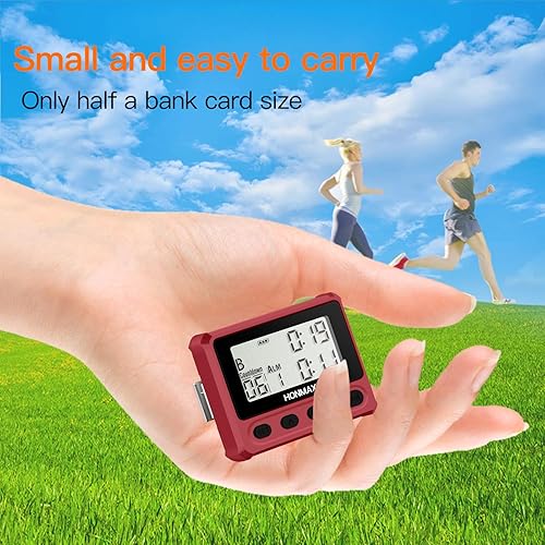 Miniatura 5 de Temporizador de intervalo digital, cronómetro con luz de fondo, reloj recargable USB-C, rojo