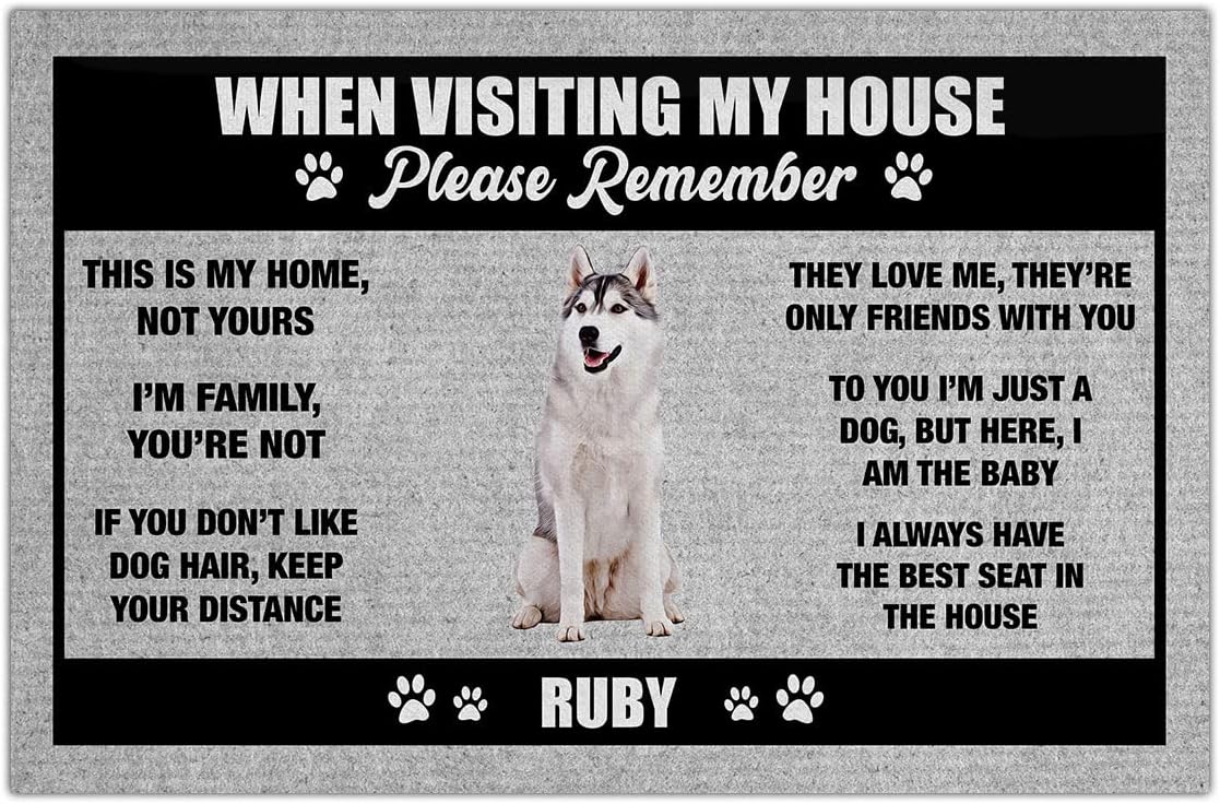 Kobalo Personalized Siberian Husky Floor Mat Kitchen 16x24