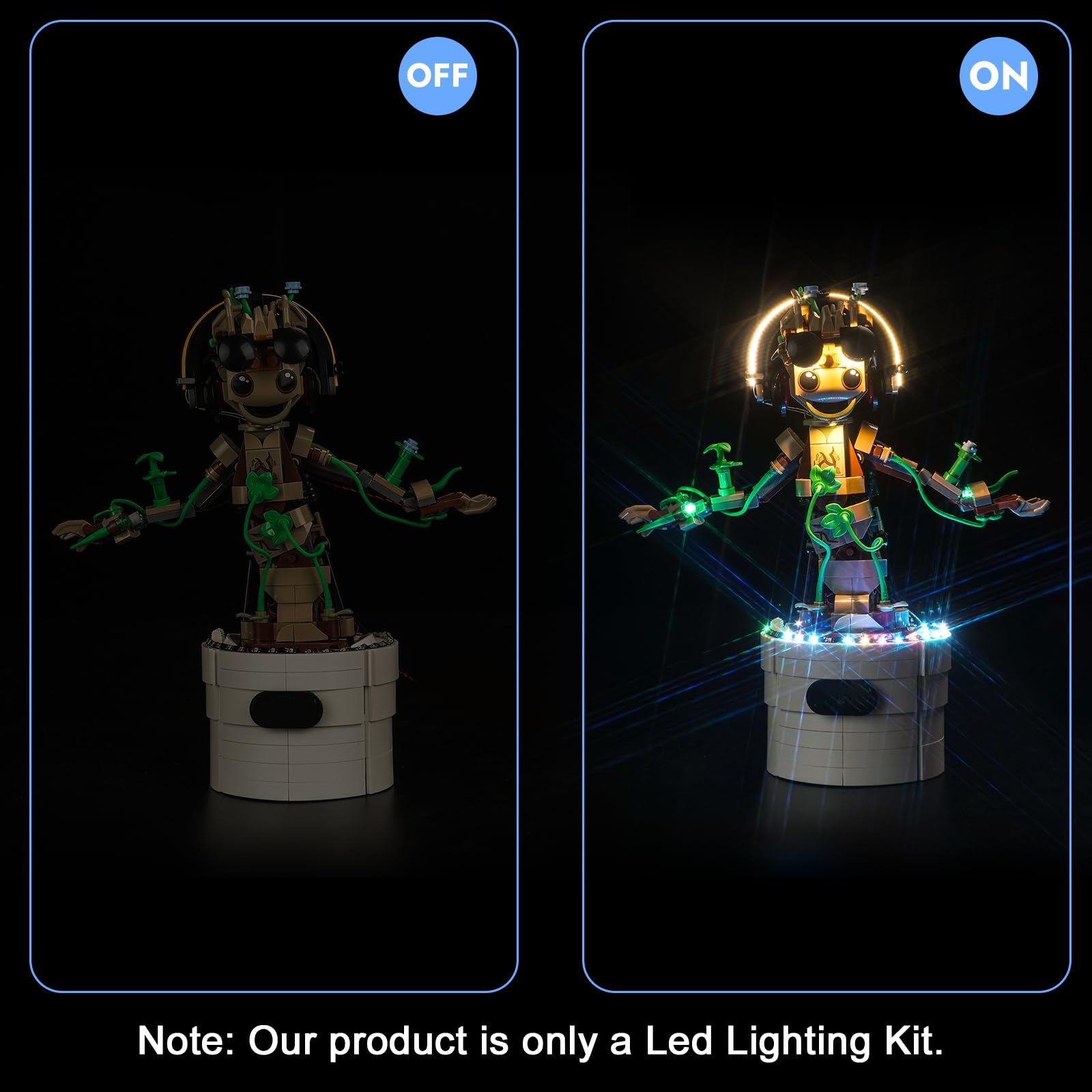 LocoLee Led Light Set Compatible with Lego Dancing Groot Led Decoration Lighting Kit Compatible with Lego 76297 Building Blocks Model,Only Lights Set,No Model (Music Version) - Image 3