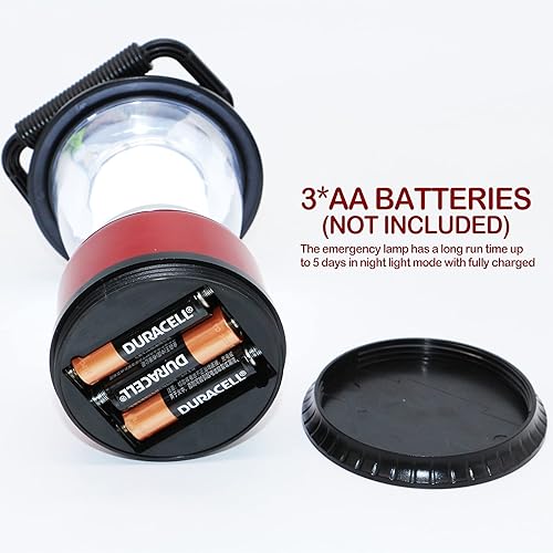 Miniatura 4 de Linterna de campamento alimentada por pilas, luz retro decorativa de potencia variable, brillo ajustable, lámpara de campamento regulable para