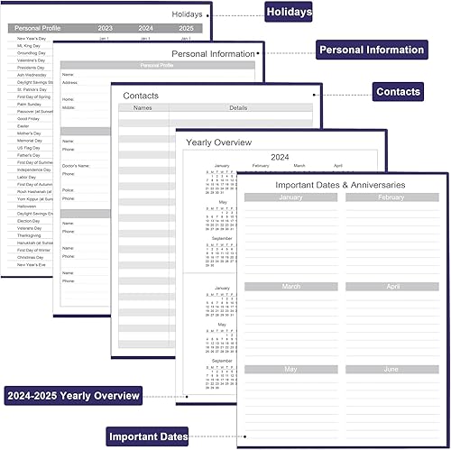 Miniatura 5 de Agenda 2024 - Agenda semanal y mensual 2024, tapa dura, agenda académica 2024 con papel de primera calidad, organizador perfecto, 8.5 x 11 pulgadas,