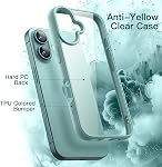 JETech Case for iPhone 16 6.1-Inch, Shockproof Phone Bumper Cover, Solid Color Matte TPU Frame, Anti-Scratch Clear Back (Teal)