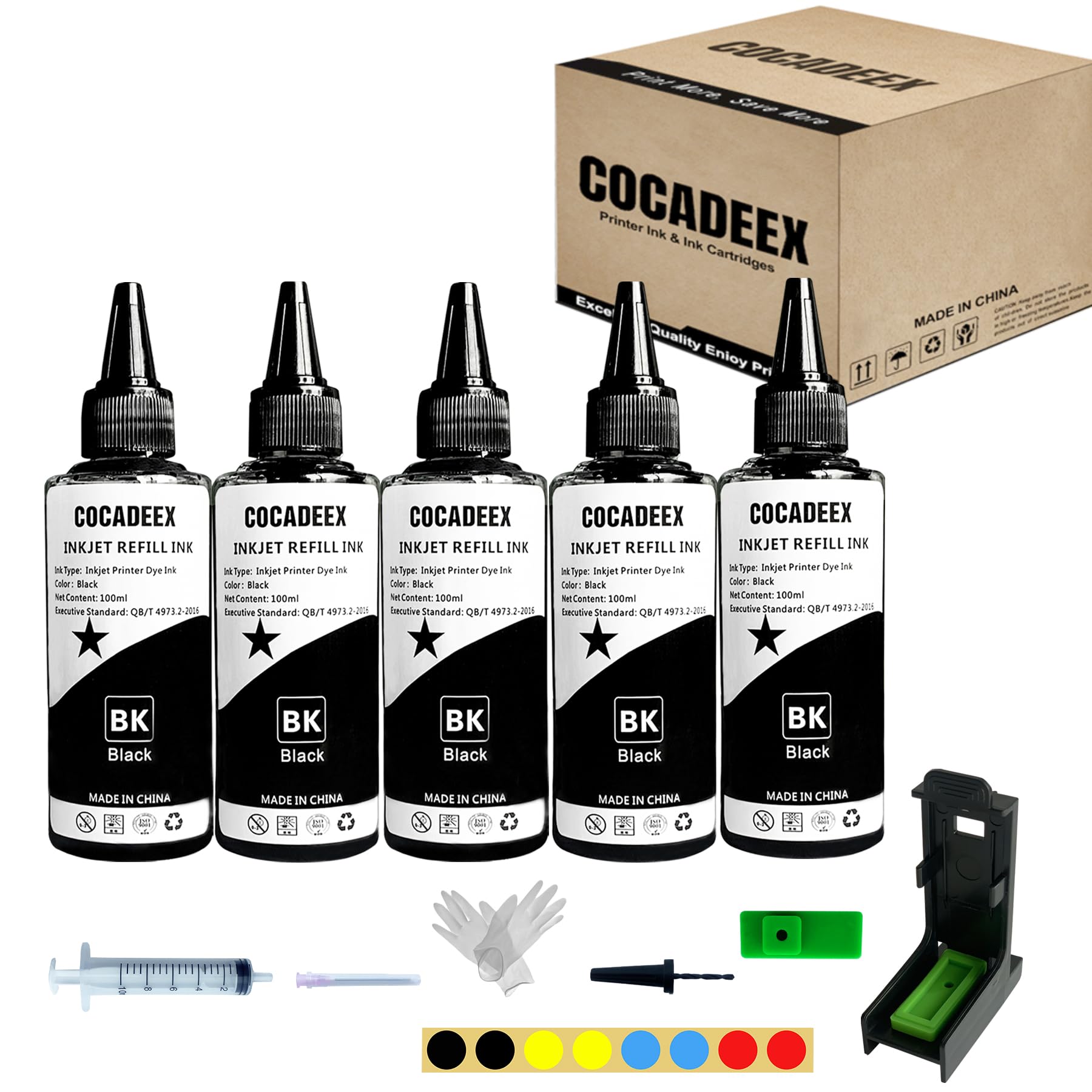 Kit d'encre noire de 500 ml compatible avec PG-585XL CL-586XL | Compatible avec les imprimantes TS7700 TS7600 TS7640i TS7740i TS7650i TS7750i