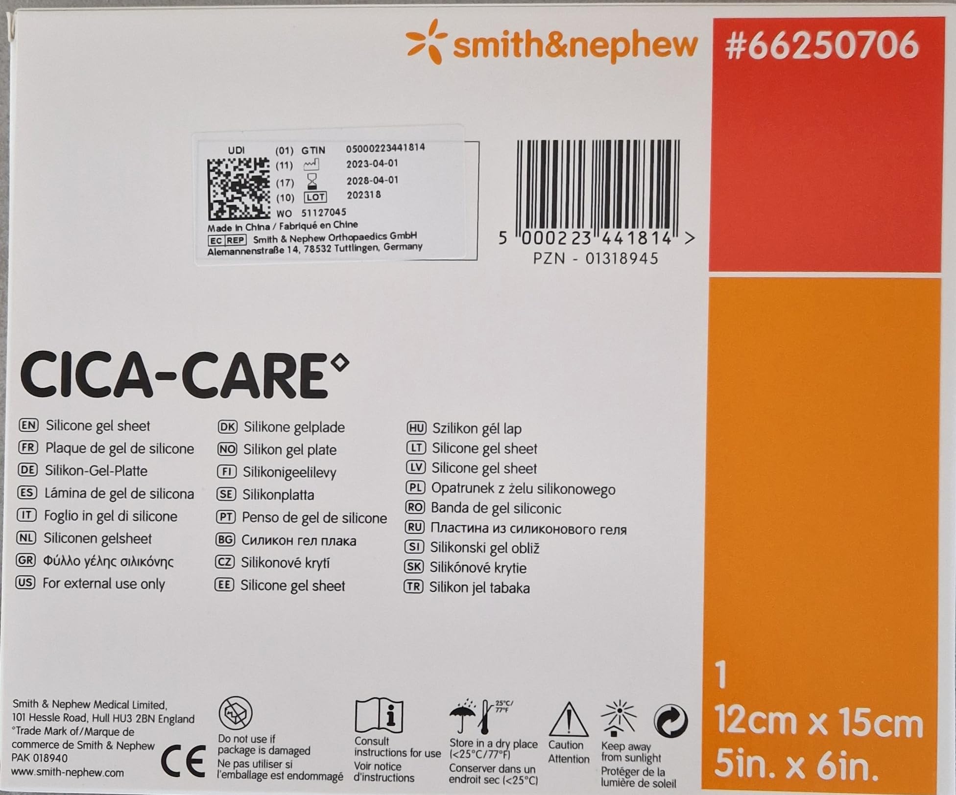 CICA CARE 12x15 cm dünne Silikongelplat.z.Narbenb. 1 St Gelplatten