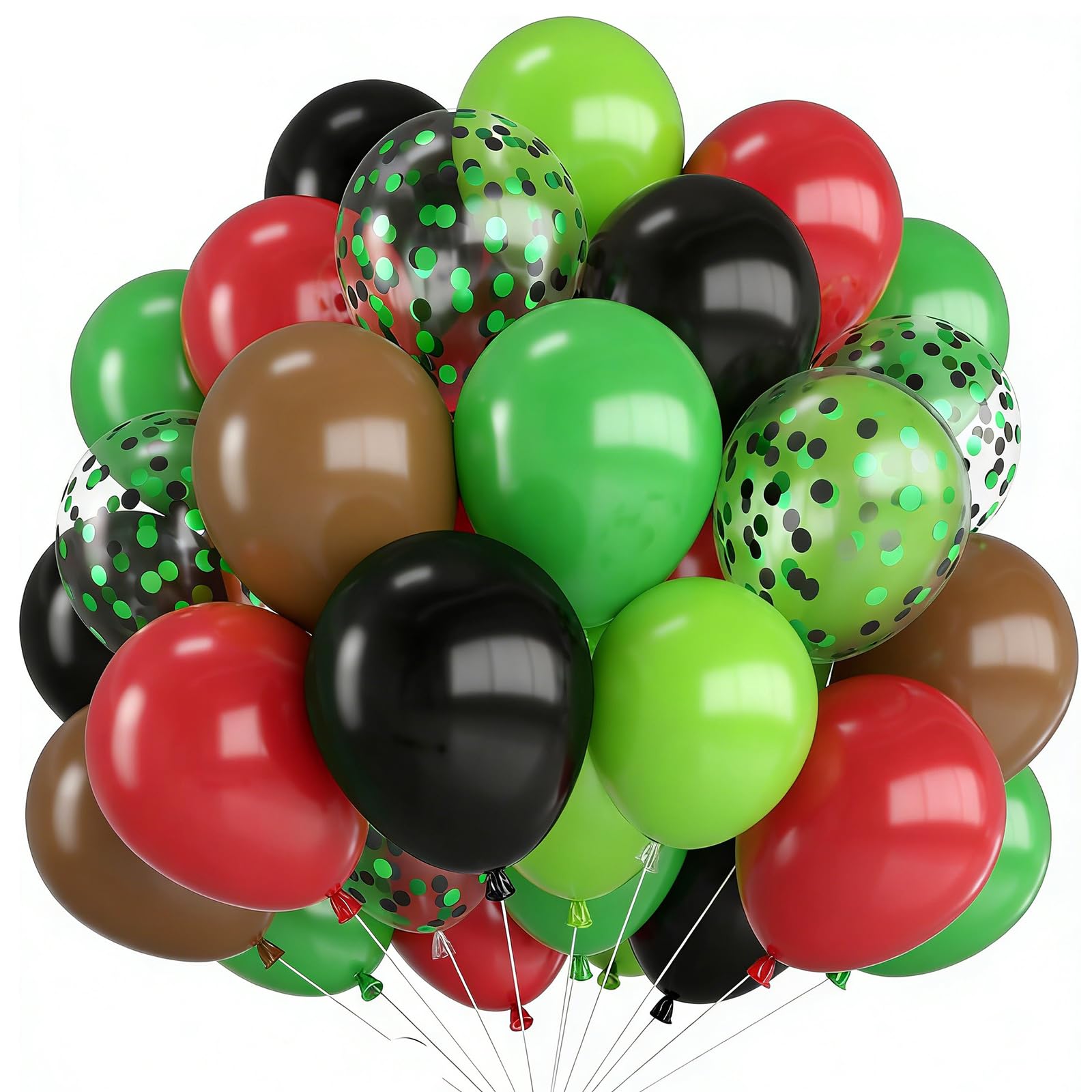 Balloons Red Green Black, Pack of 60 Red Balloons Birthday, 12 Inch Green Latex Helium Balloons, Black Balloons Party Balloon for Wedding, Birthday, Bridal Shower, Graduation, Party Decoration