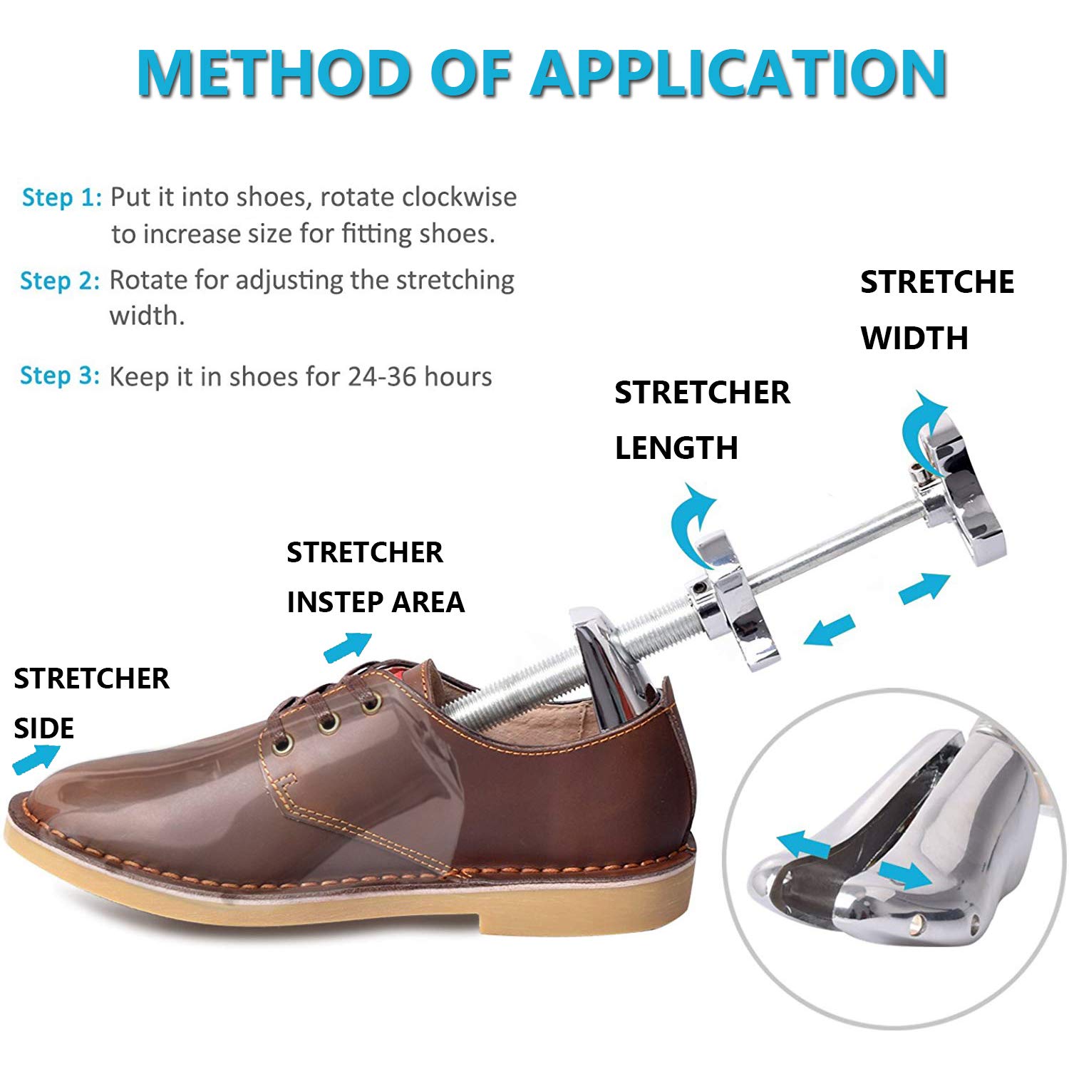 Professional Metal Shoe Stretcher Adjustable Width and Length Shoe Stretcher Widener Expander