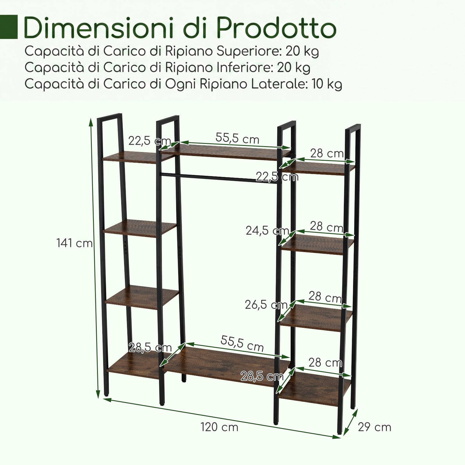 COSTWAY Scaffale Portapiante con Luci Regolabili, Scaffale Portavasi a 10 Ripiani con Telecomando e 4 Modalità d'Illuminazione, Portafiori da Interno ed Esterno in Legno e Metallo, Marrone