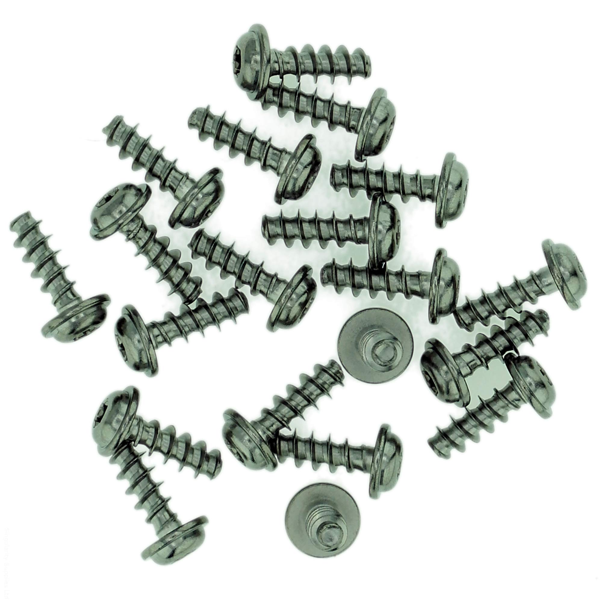 Singularity Supplies D3 (3Mm X 8Mm) Tx Pan Screws For Plastic (Flanged) - Stainless Steel (A2) (Pack Of 20)