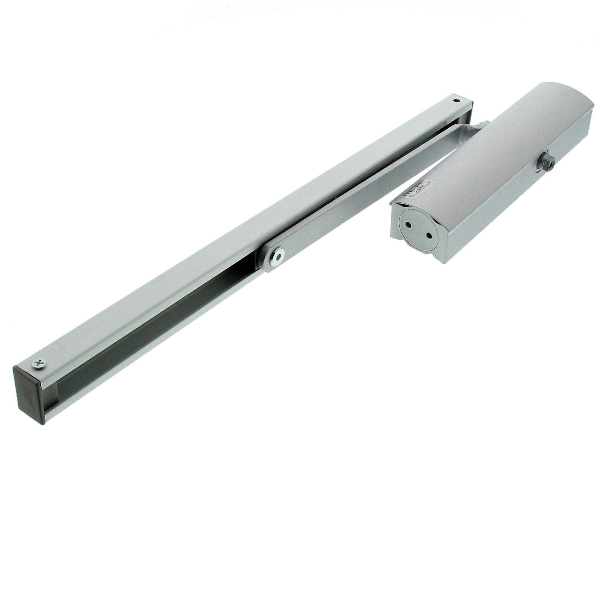 BURG-WÄCHTER Chiudiporta per porte interne, Funz. blocco, Meccanismo idraulico, Regolabile, Guida scorrimento, Largh. fino a 95 cm, Peso fino a 60 kg, GTS 513 S, Argento