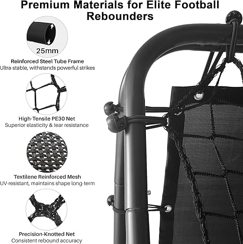 Miniatura 8 de Red de rebote de fútbol de doble cara  Entrenador portátil de rebote para fútbol, béisbol, sóftbol, lacrosse  Red de práctica ajustable para